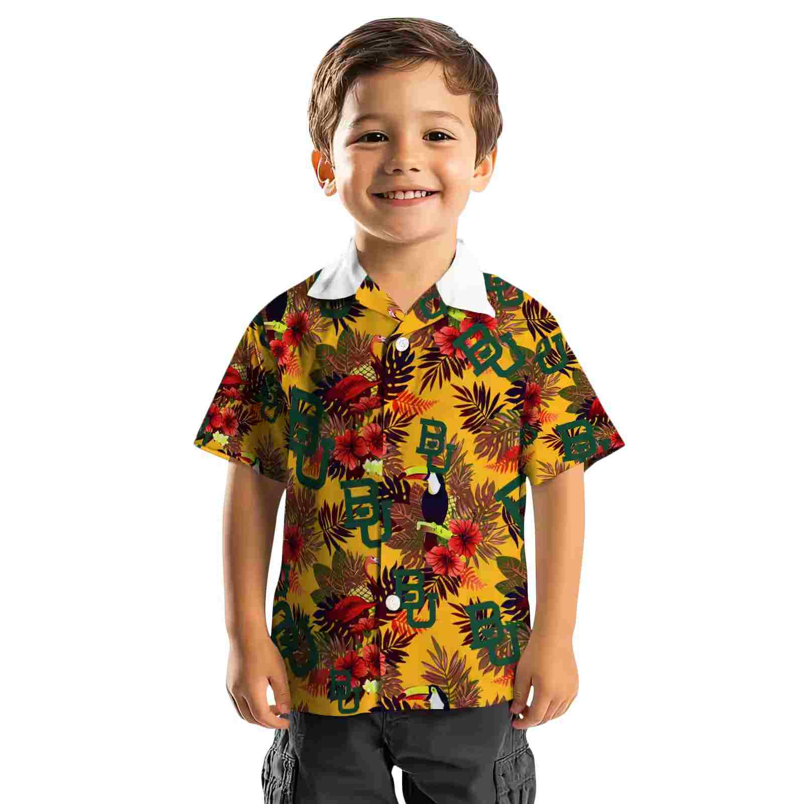 baylor bears floral toucan green red hawaiian shirt top rated