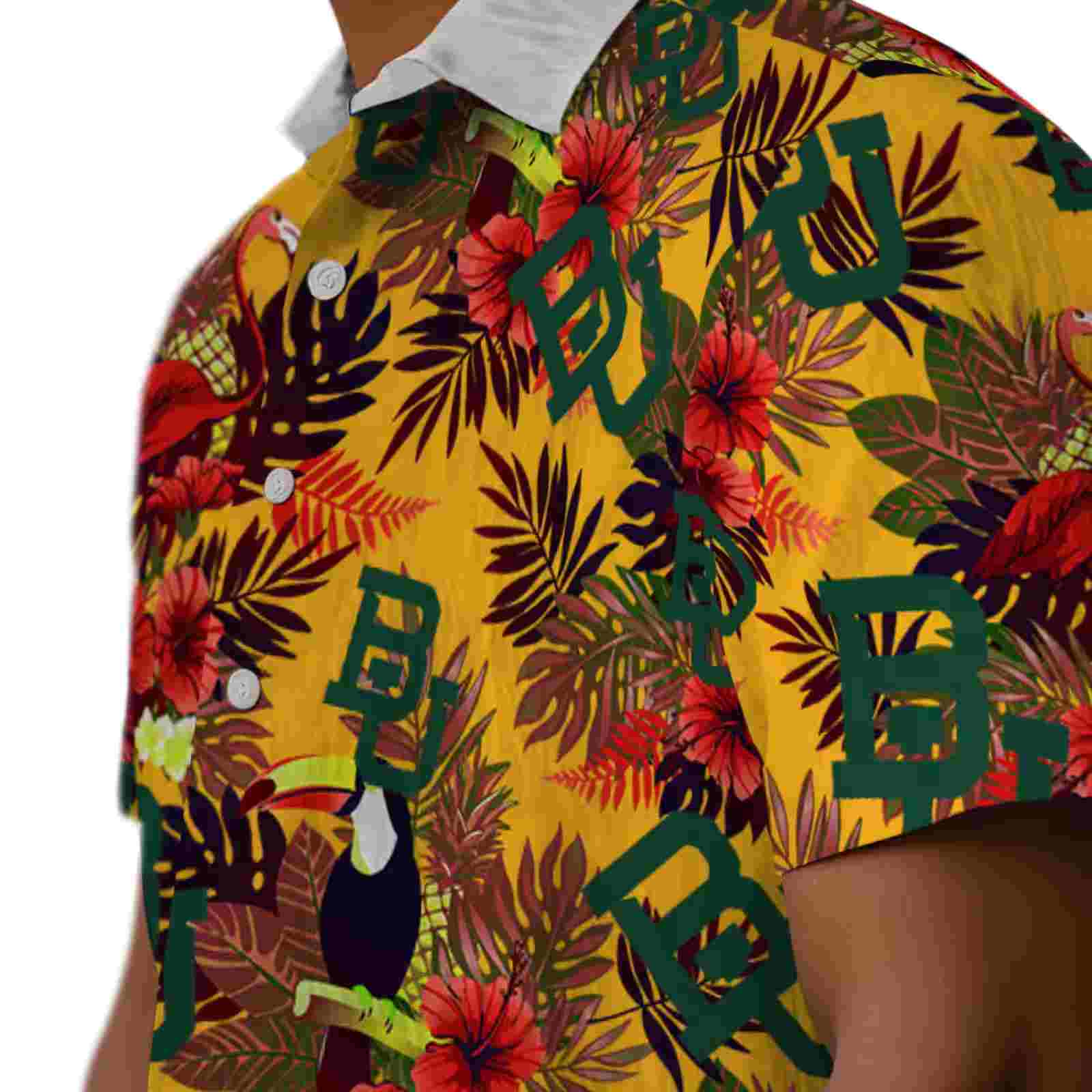 baylor bears floral toucan green red hawaiian shirt trendy