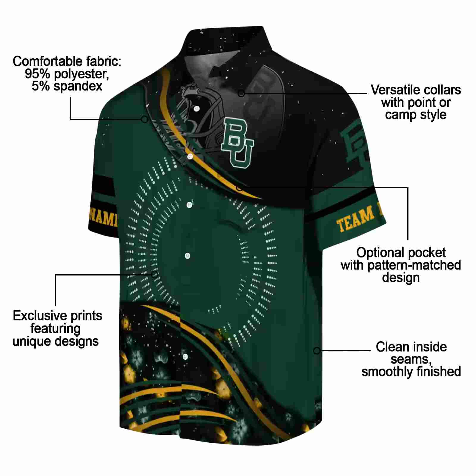 baylor bears football wave green black hawaiian shirt new arrival