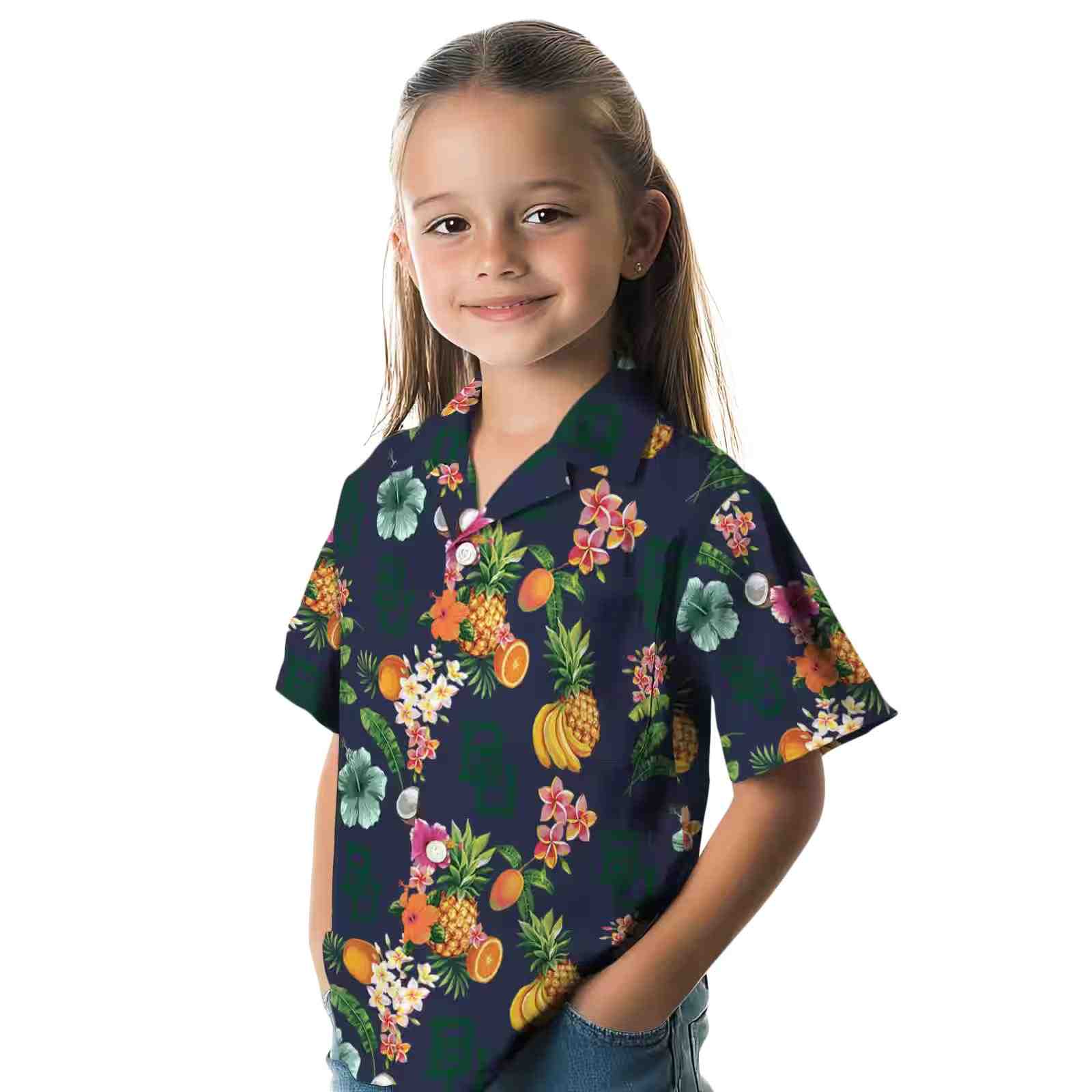 baylor bears hibiscus and fruit navy blue hawaiian shirt premium grade