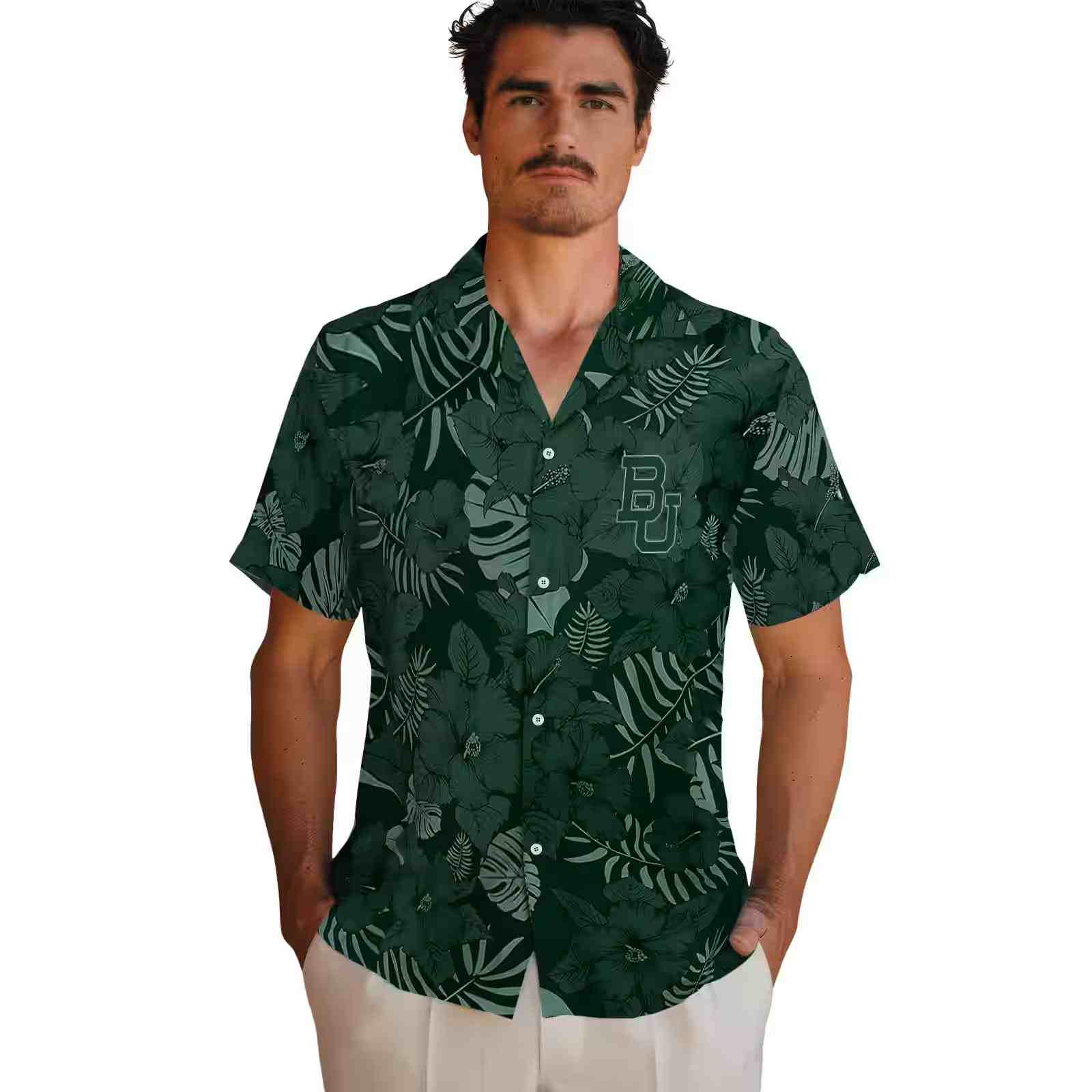 baylor bears jungle vibes green hawaiian shirt fashion forward