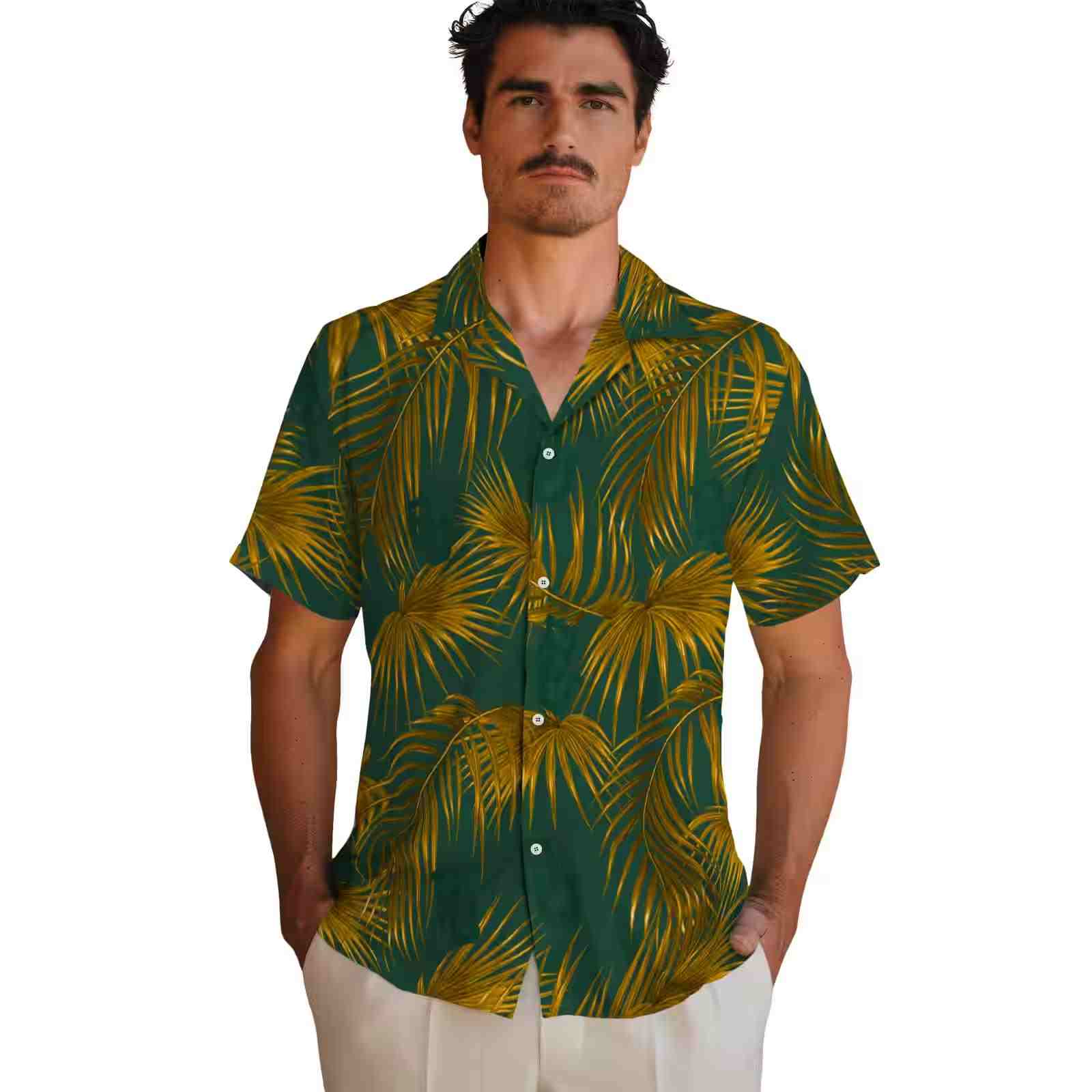 baylor bears leafy palms green hawaiian shirt fashion forward