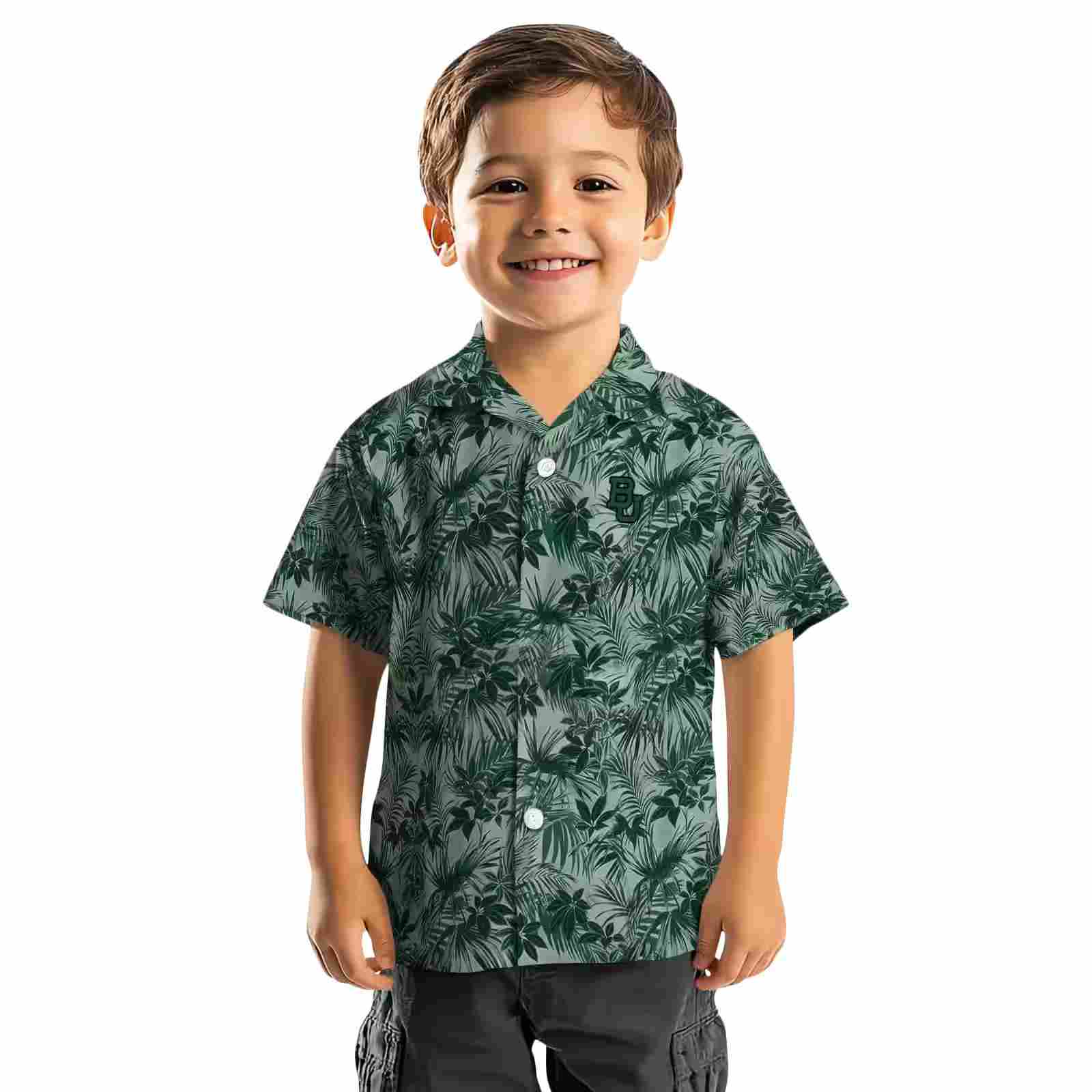 baylor bears leafy pattern green hawaiian shirt top rated