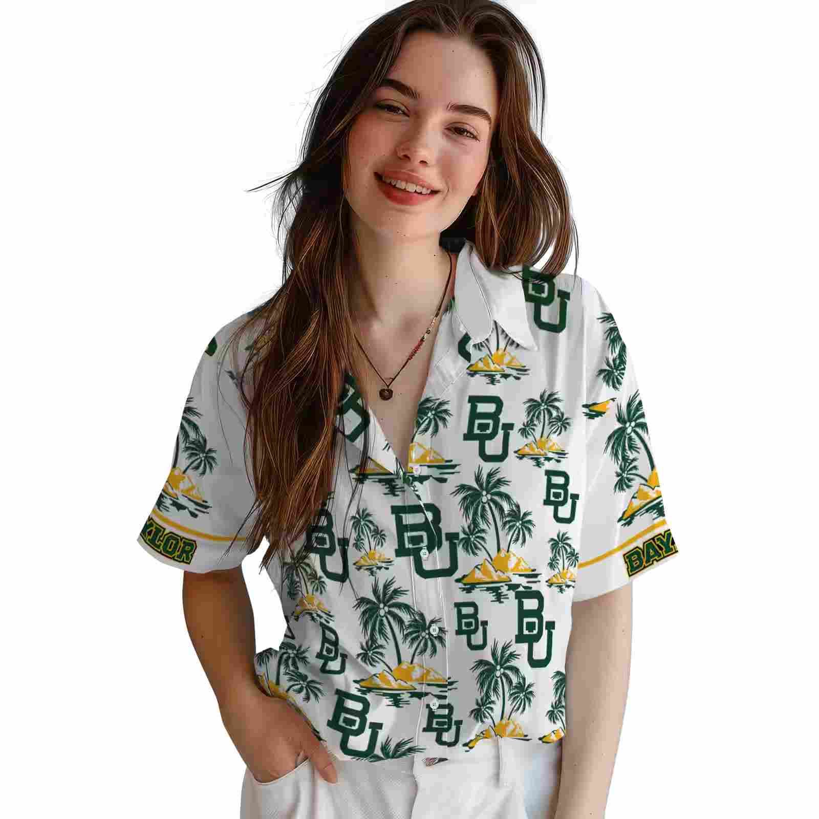 baylor bears palm island print green white hawaiian shirt latest model