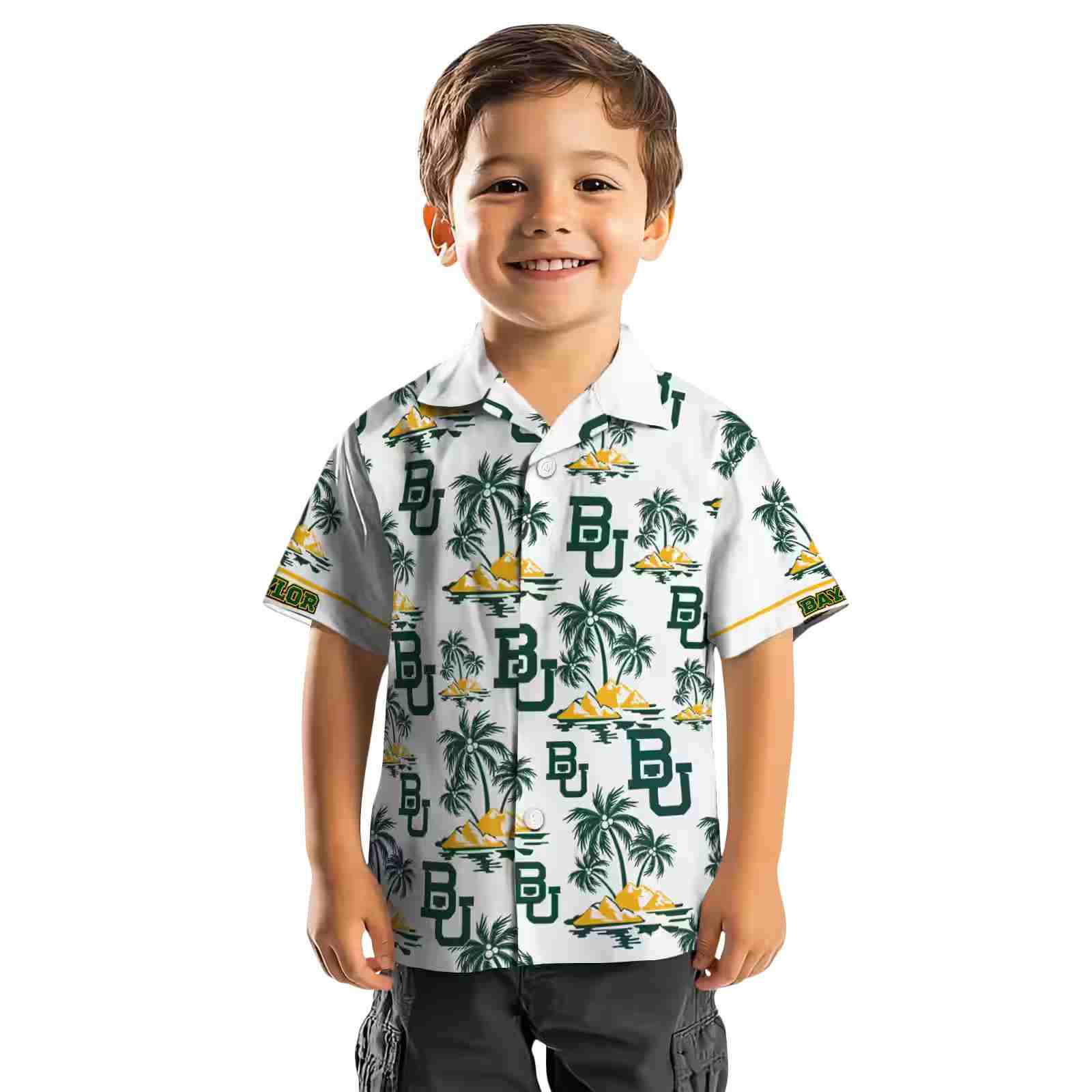 baylor bears palm island print green white hawaiian shirt top rated