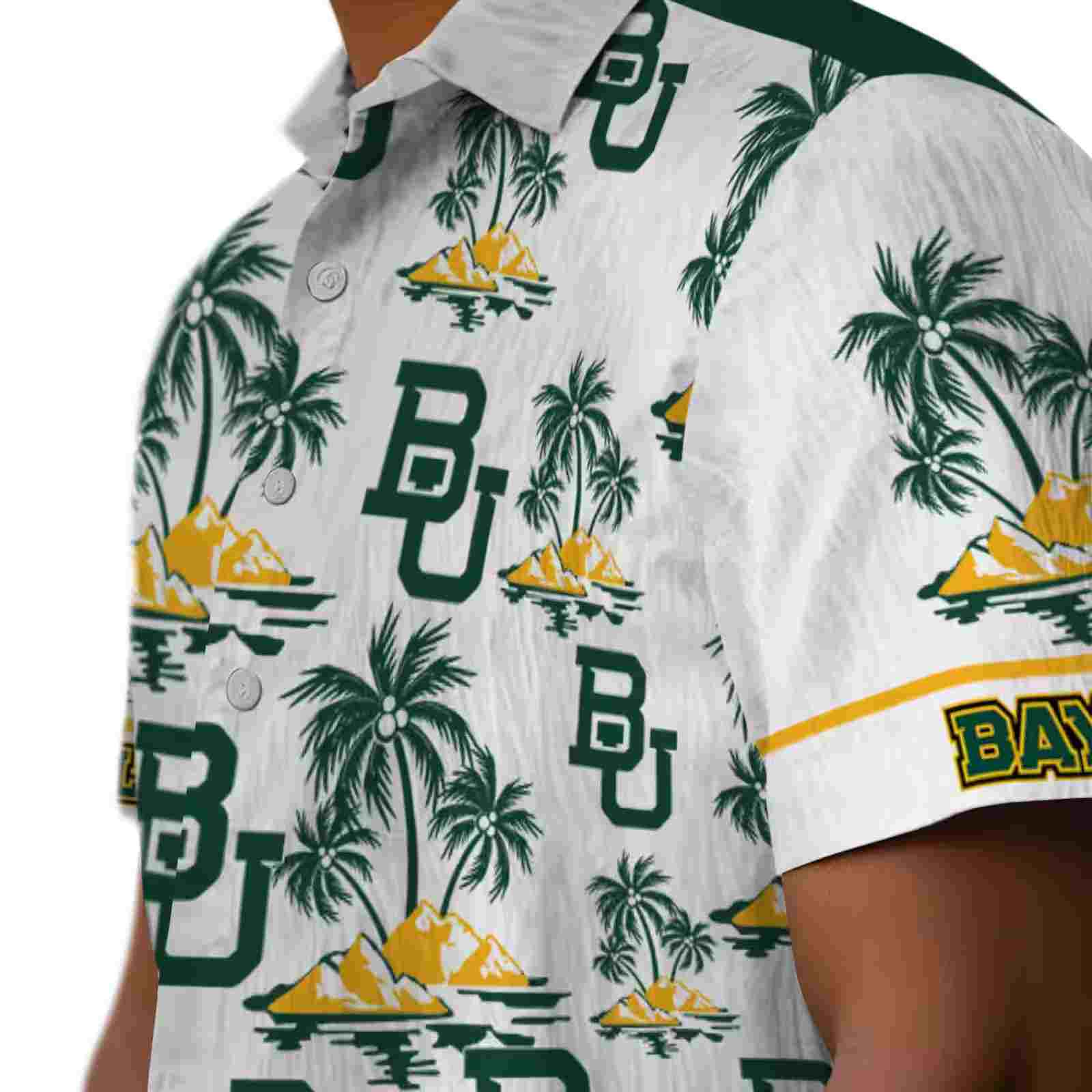 baylor bears palm island print green white hawaiian shirt trendy