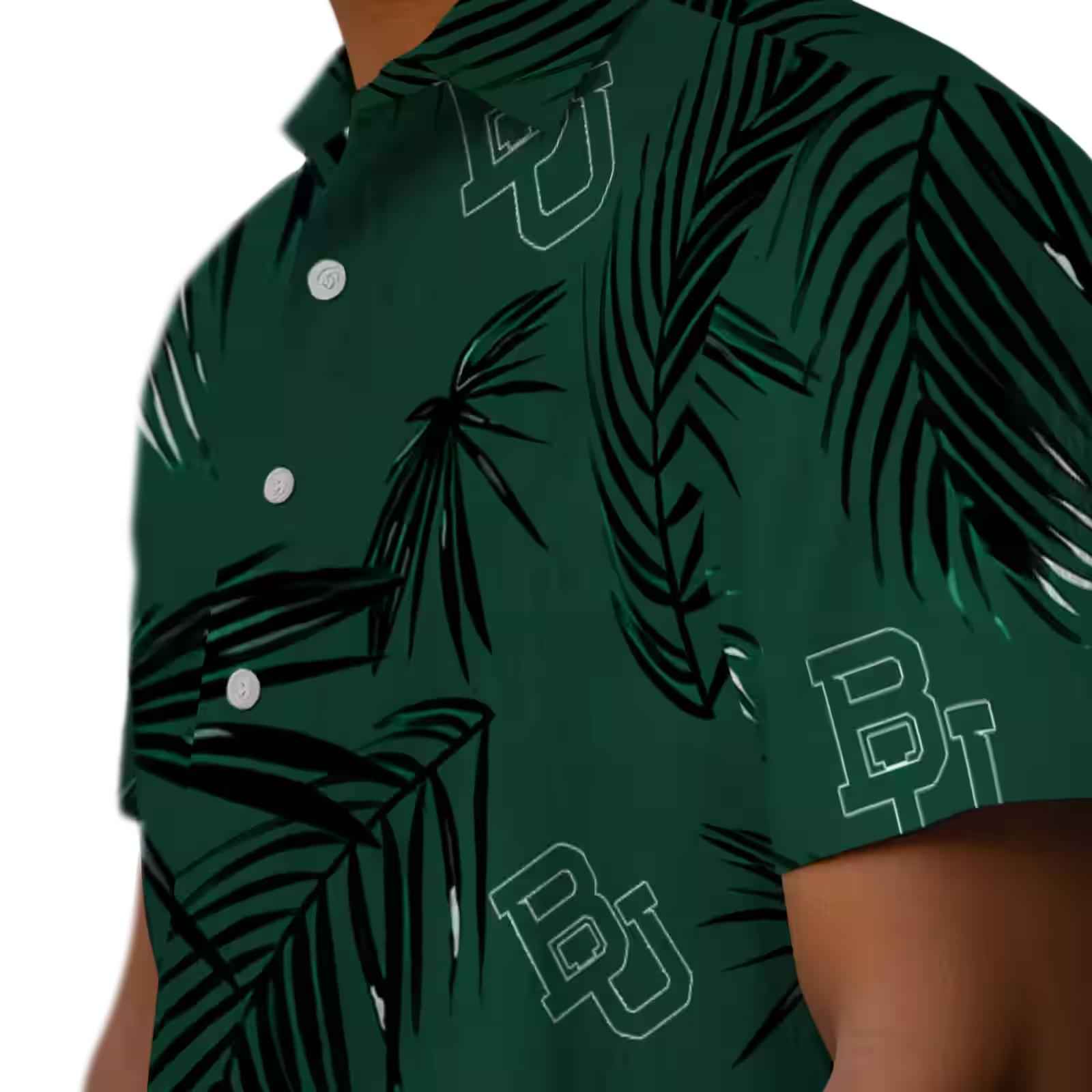 baylor bears palm leaf green hawaiian shirt trendy