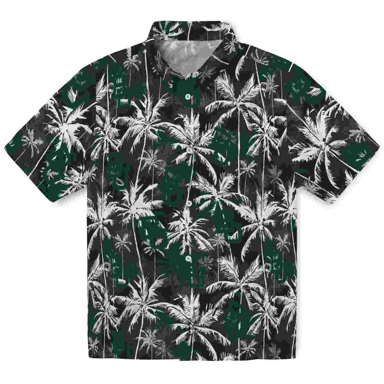 Baylor Bears Palm Pattern Green Black Hawaiian Shirt