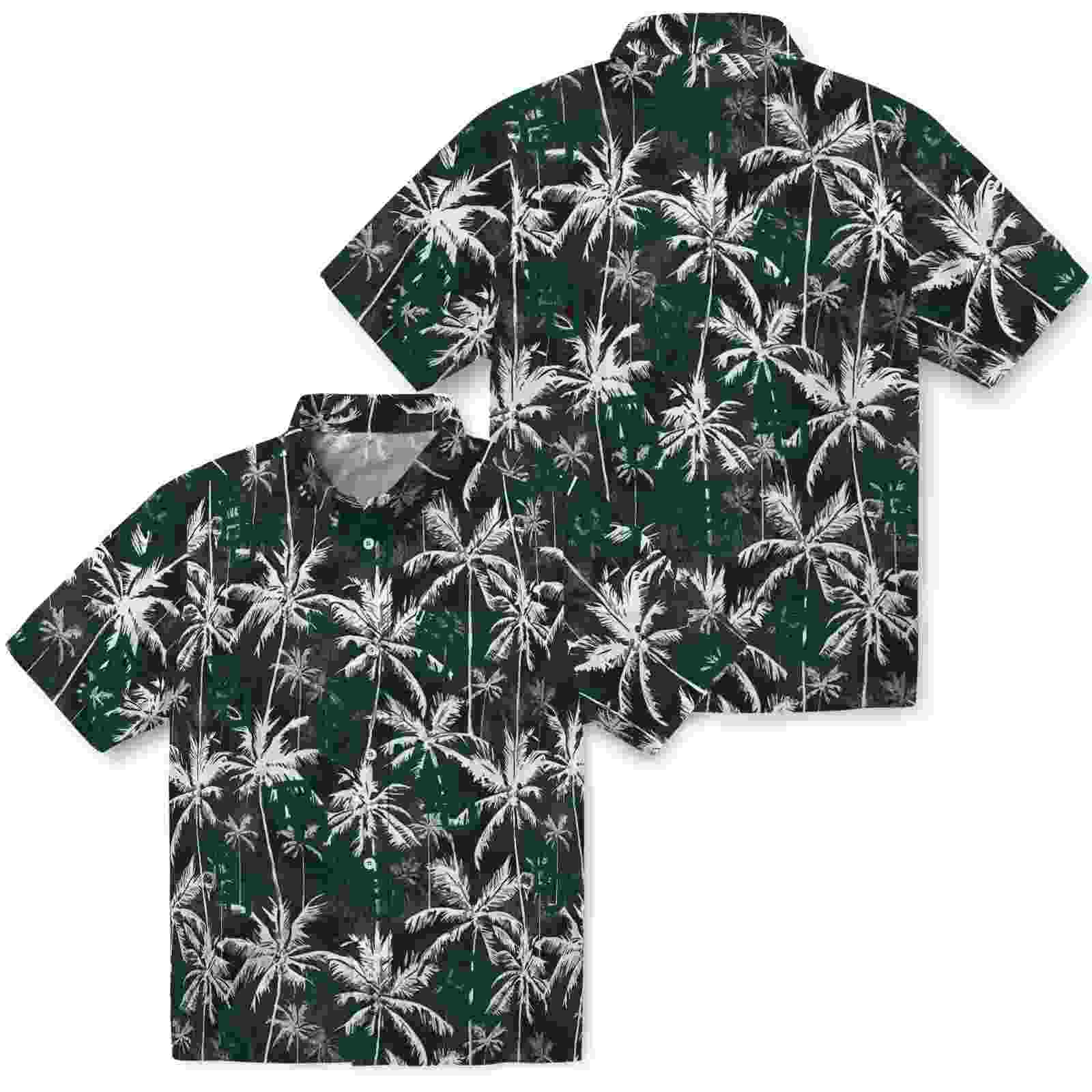 baylor bears palm pattern green black hawaiian shirt high quality