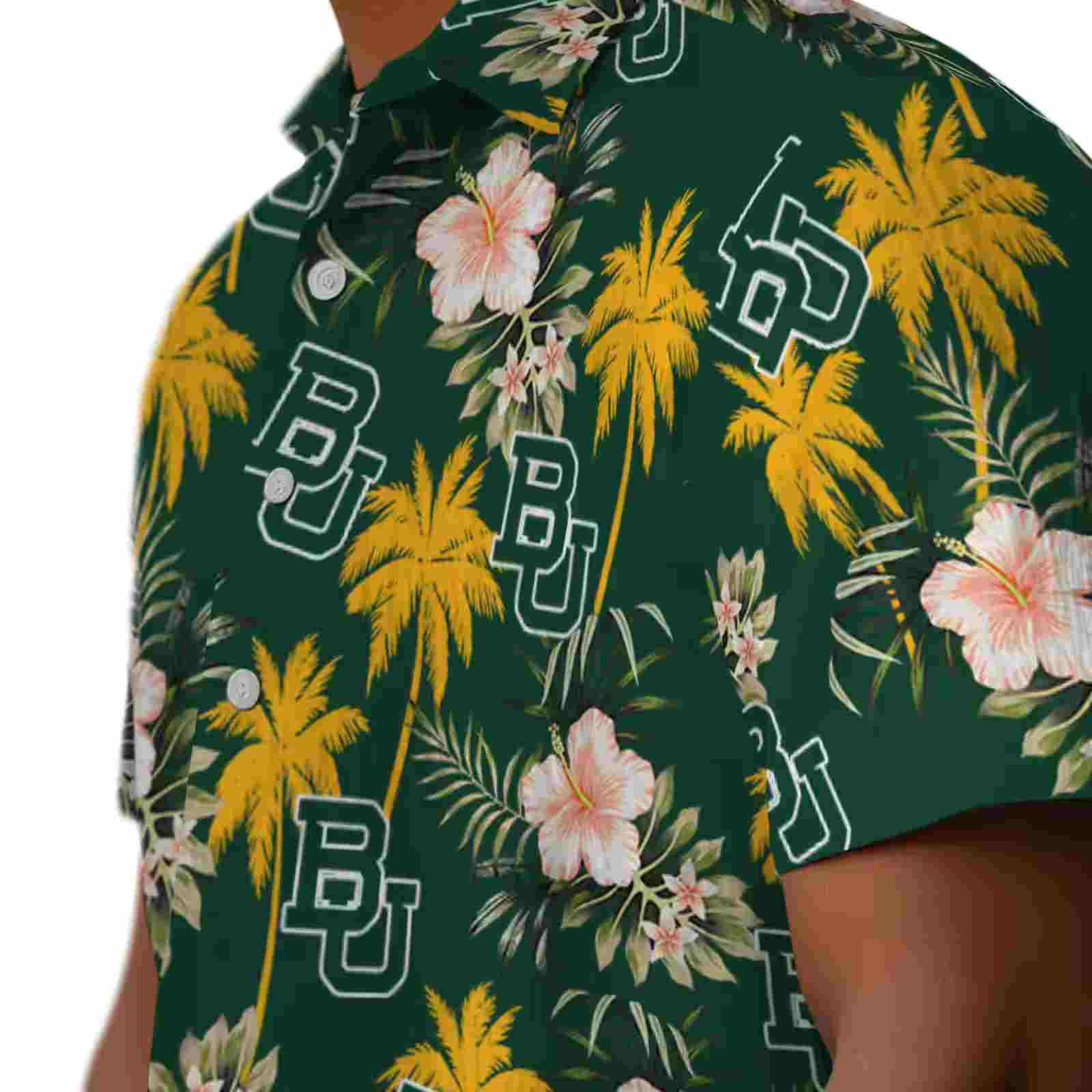 baylor bears palm tree flower green hawaiian shirt trendy