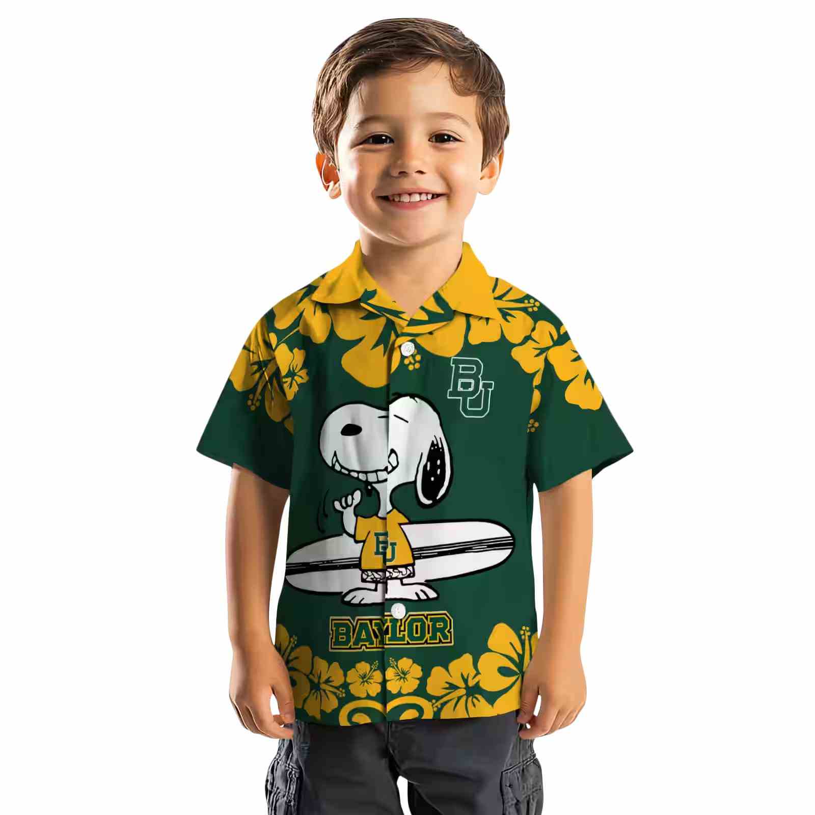 baylor bears snoopy surf green white hawaiian shirt top rated