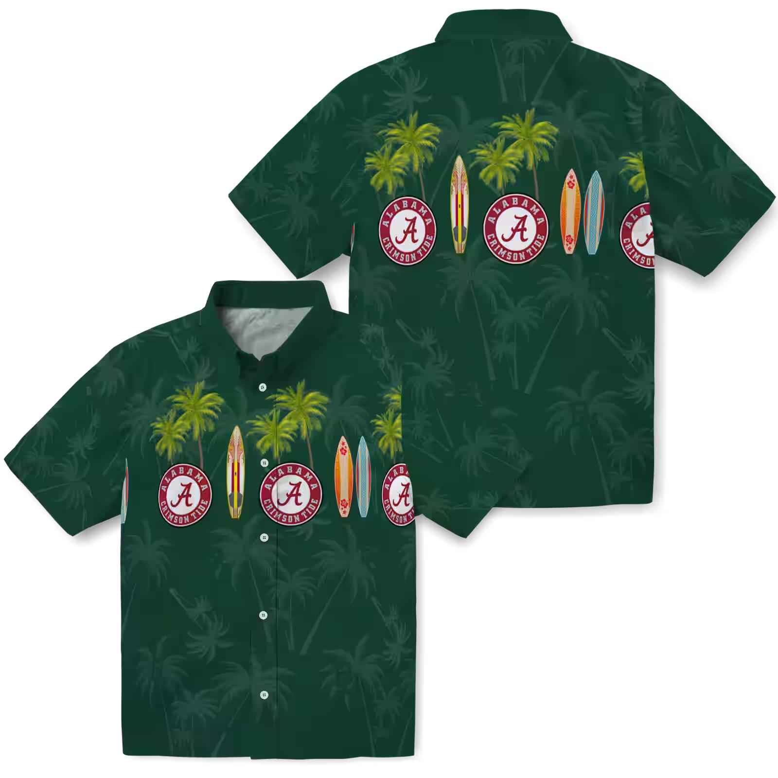 baylor bears surfboard palm green hawaiian shirt high quality