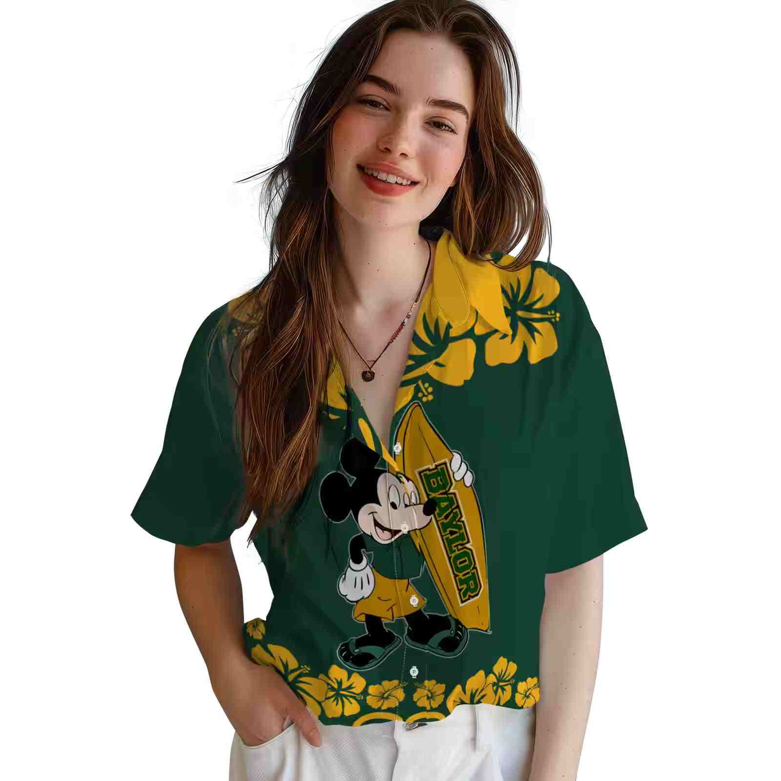 baylor bears surfing mickey green hawaiian shirt latest model