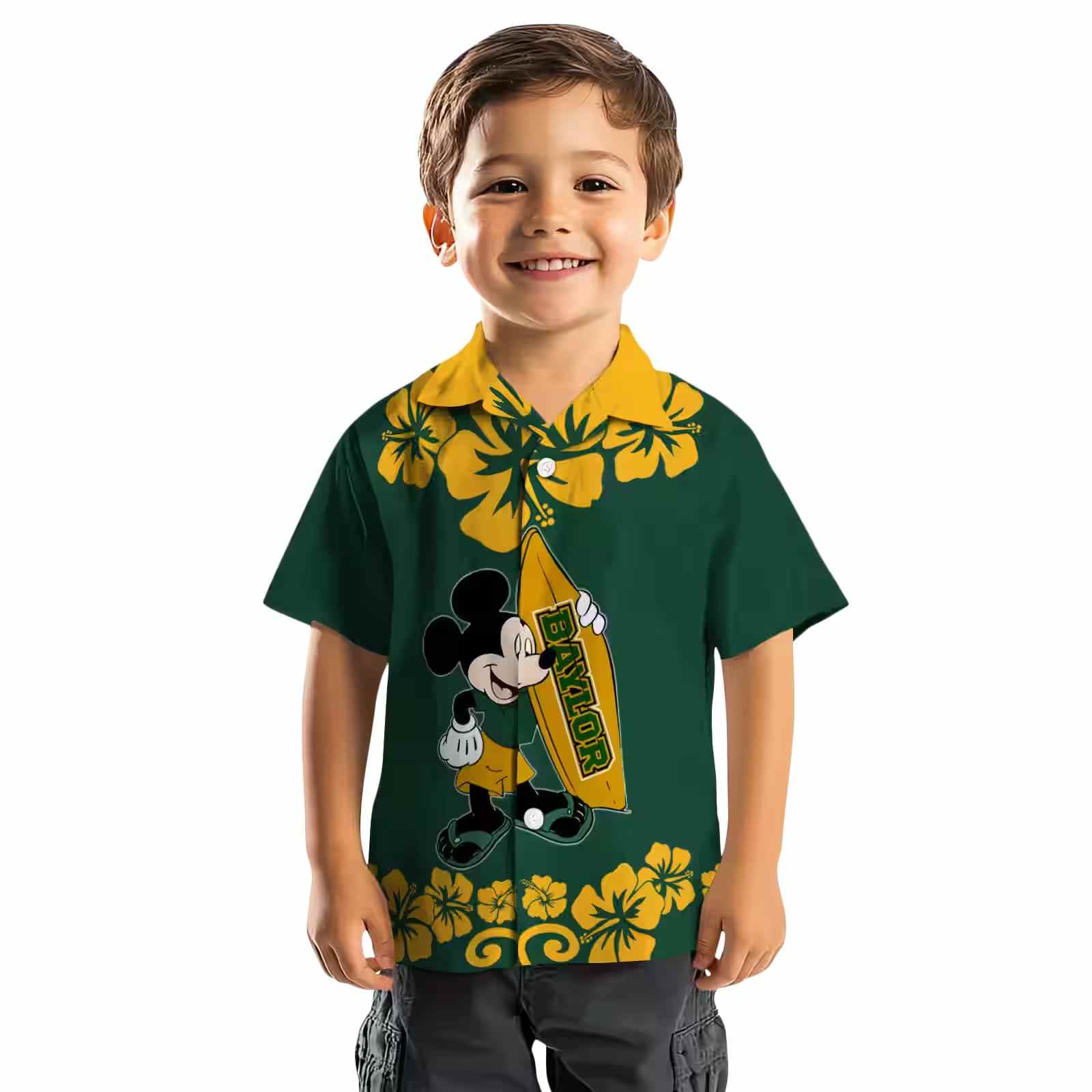 baylor bears surfing mickey green hawaiian shirt top rated