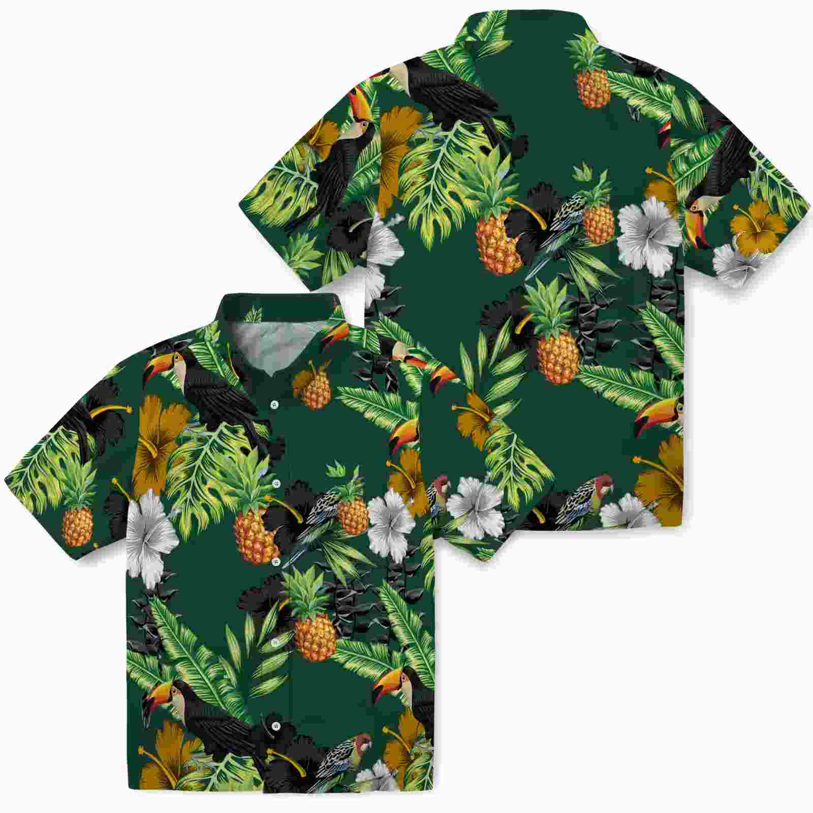 baylor bears toucan hibiscus pineapple green hawaiian shirt high quality