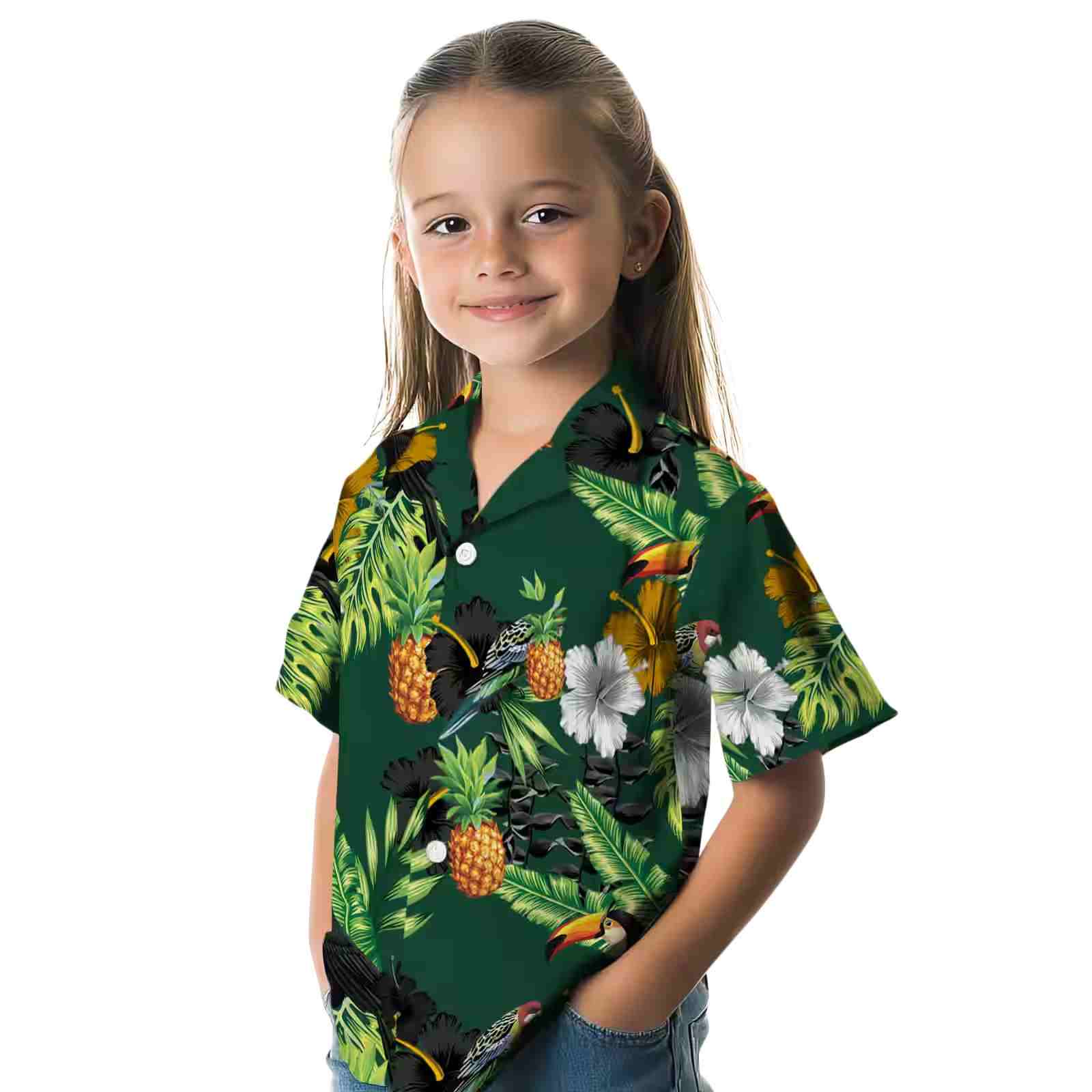 baylor bears toucan hibiscus pineapple green hawaiian shirt premium grade