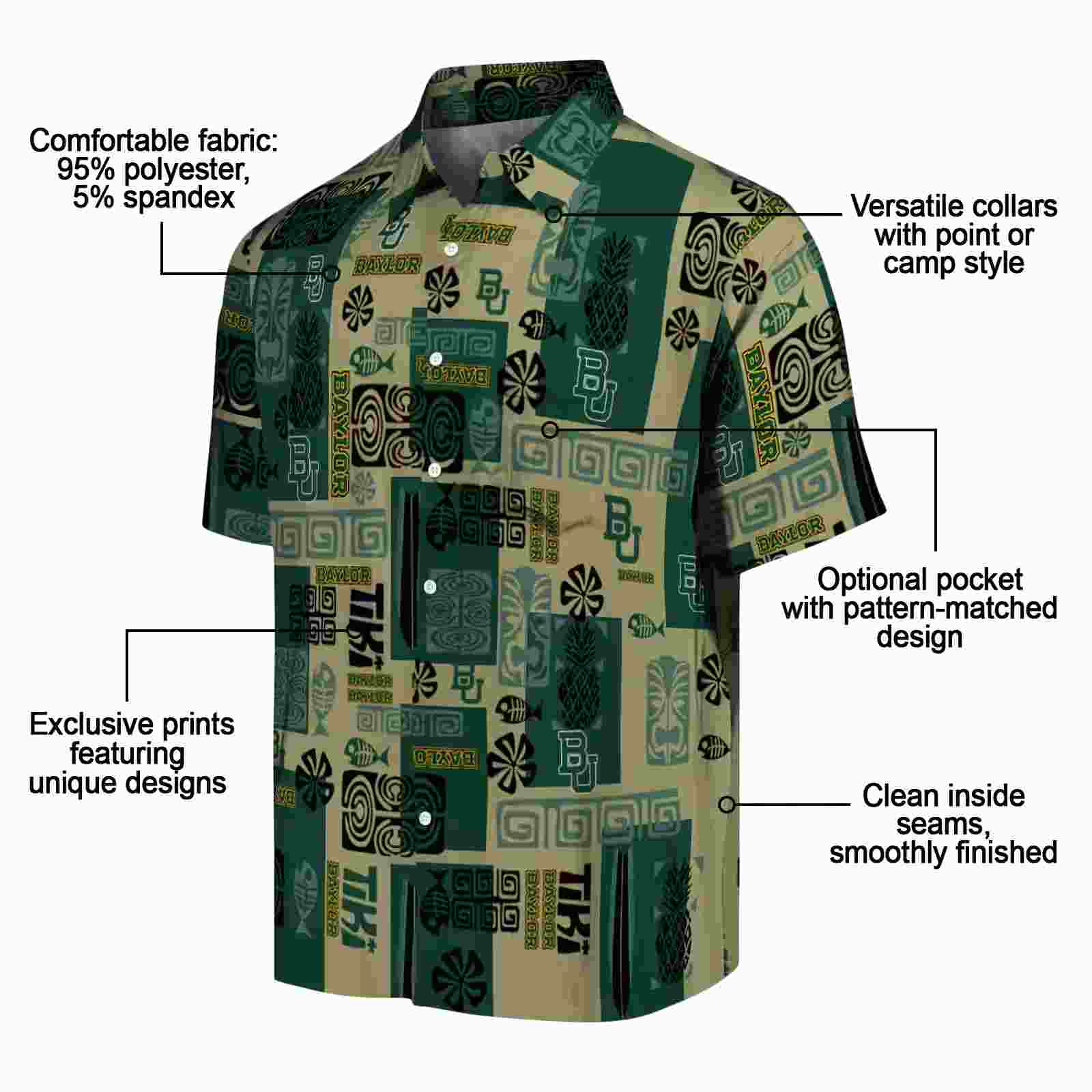 baylor bears tribal symbols green hawaiian shirt new arrival