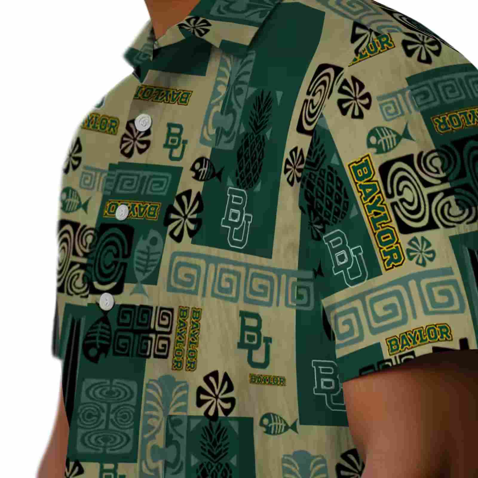 baylor bears tribal symbols green hawaiian shirt trendy