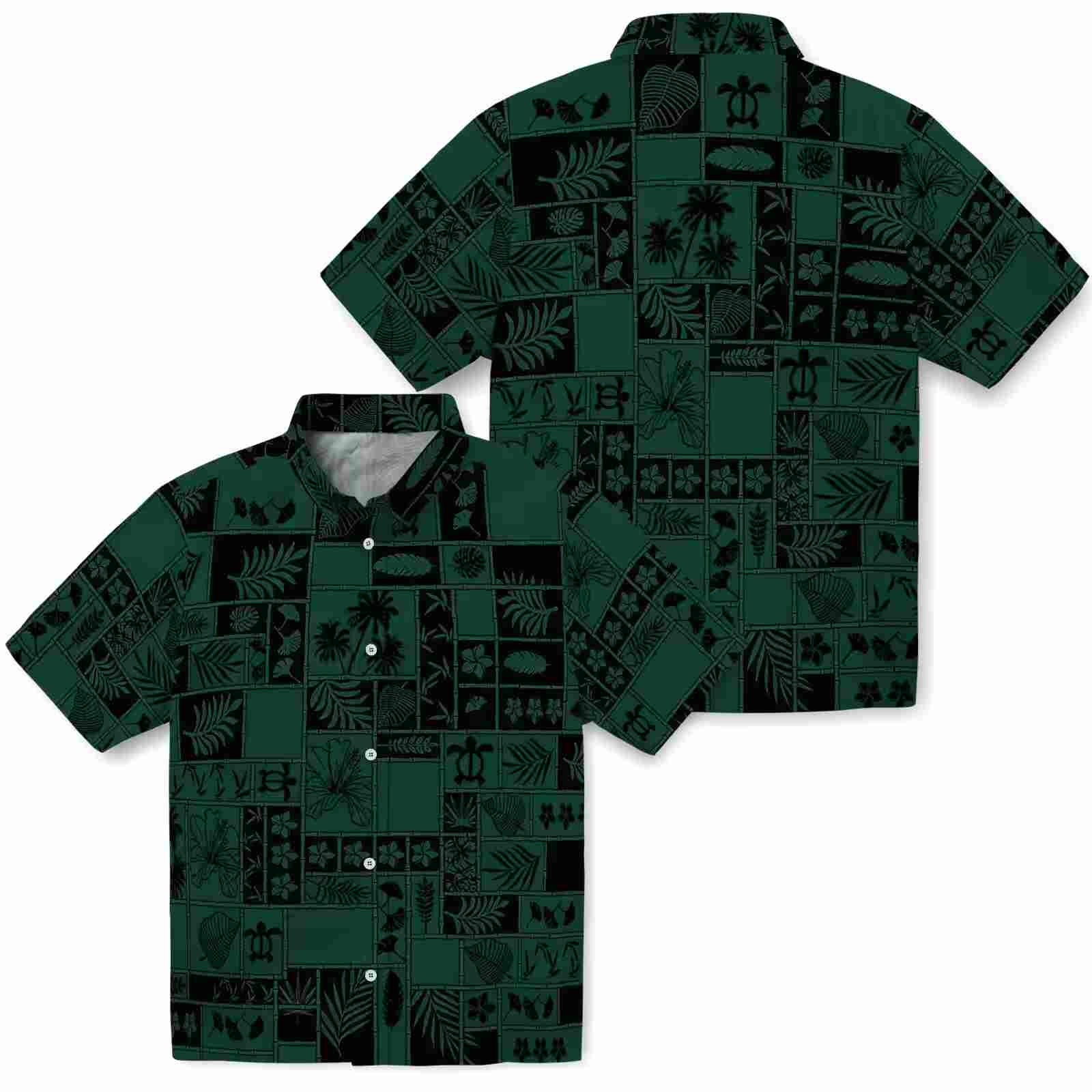 baylor bears tropical patchwork green black hawaiian shirt high quality