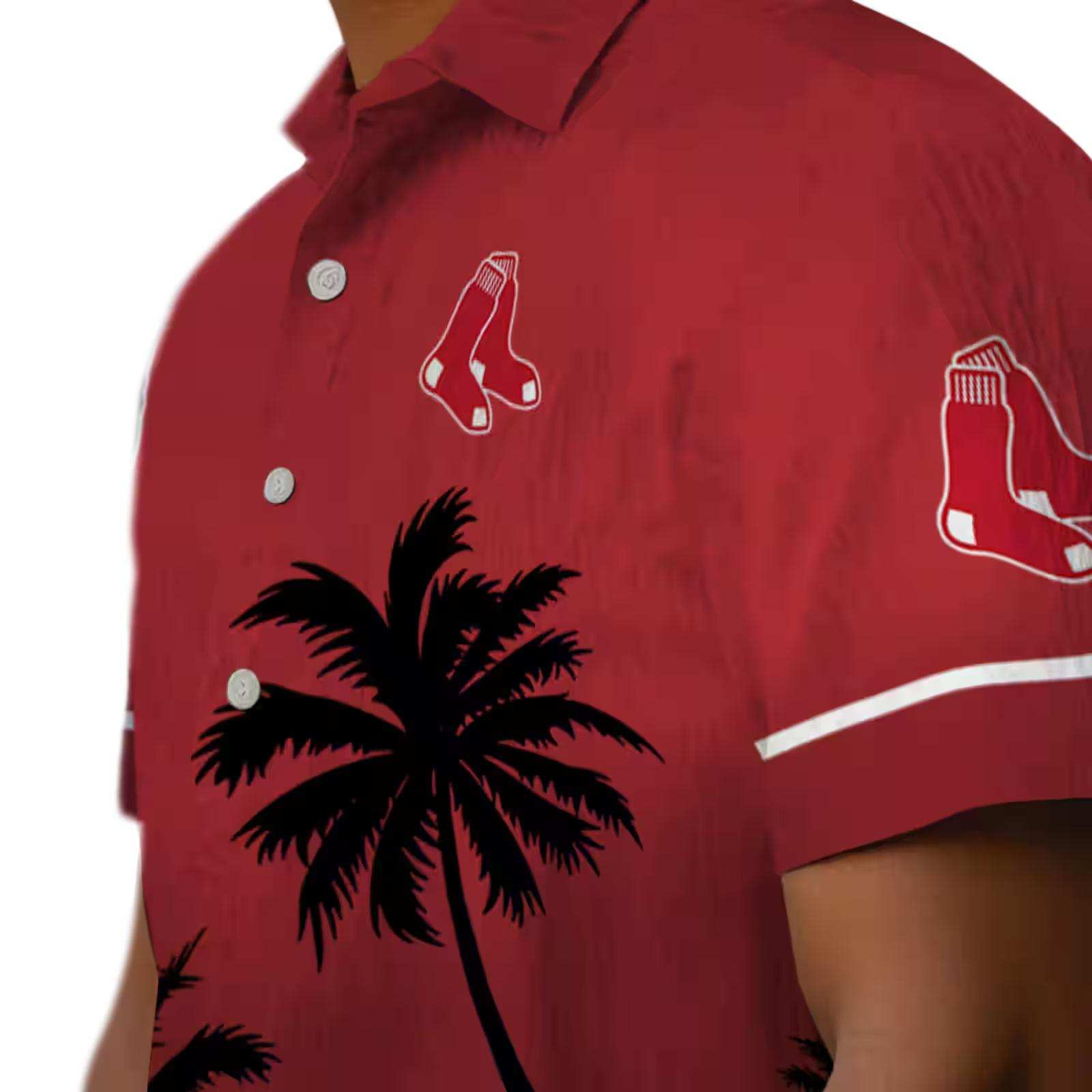 boston red sox beach sunset red black hawaiian shirt trendy