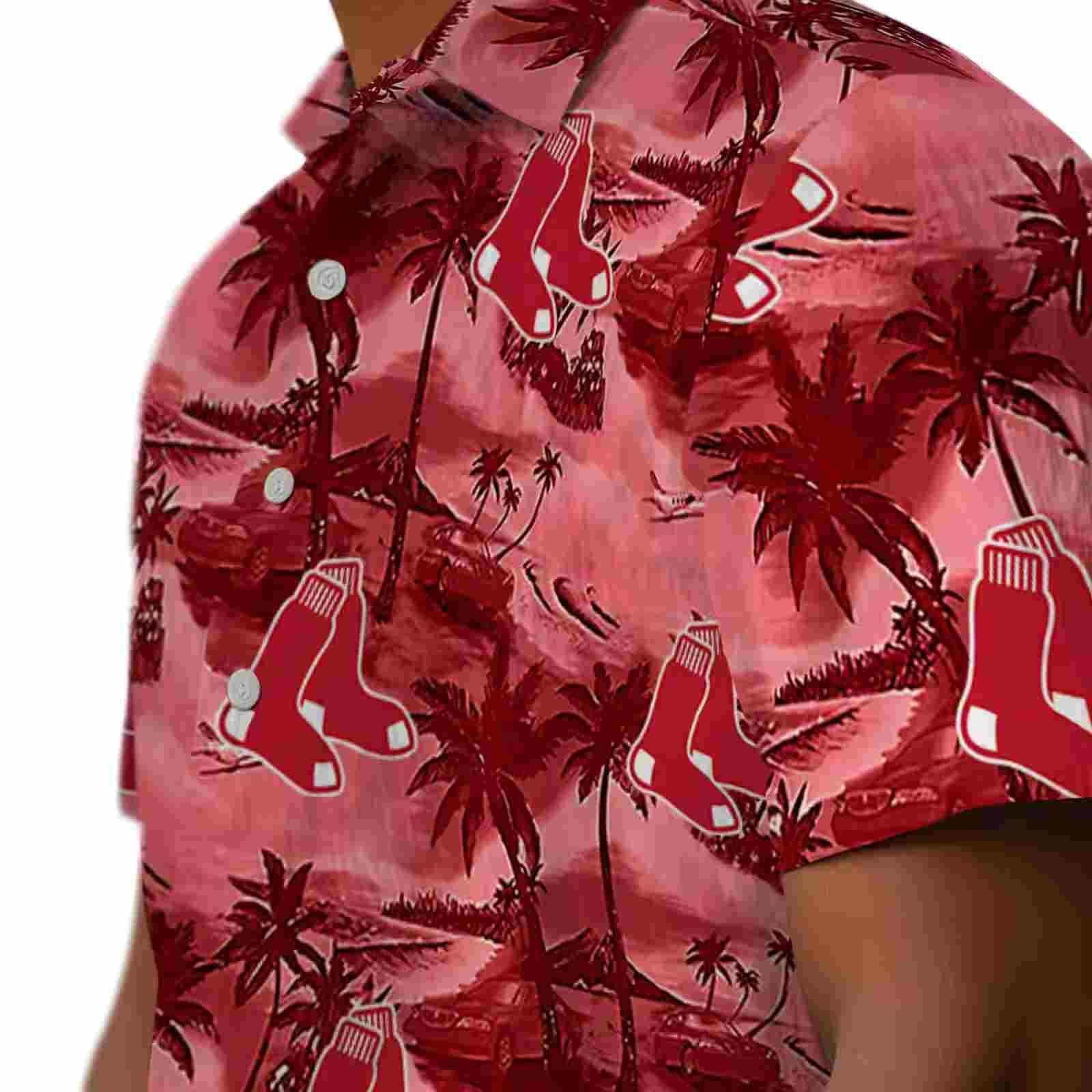 boston red sox coastal palms red hawaiian shirt trendy