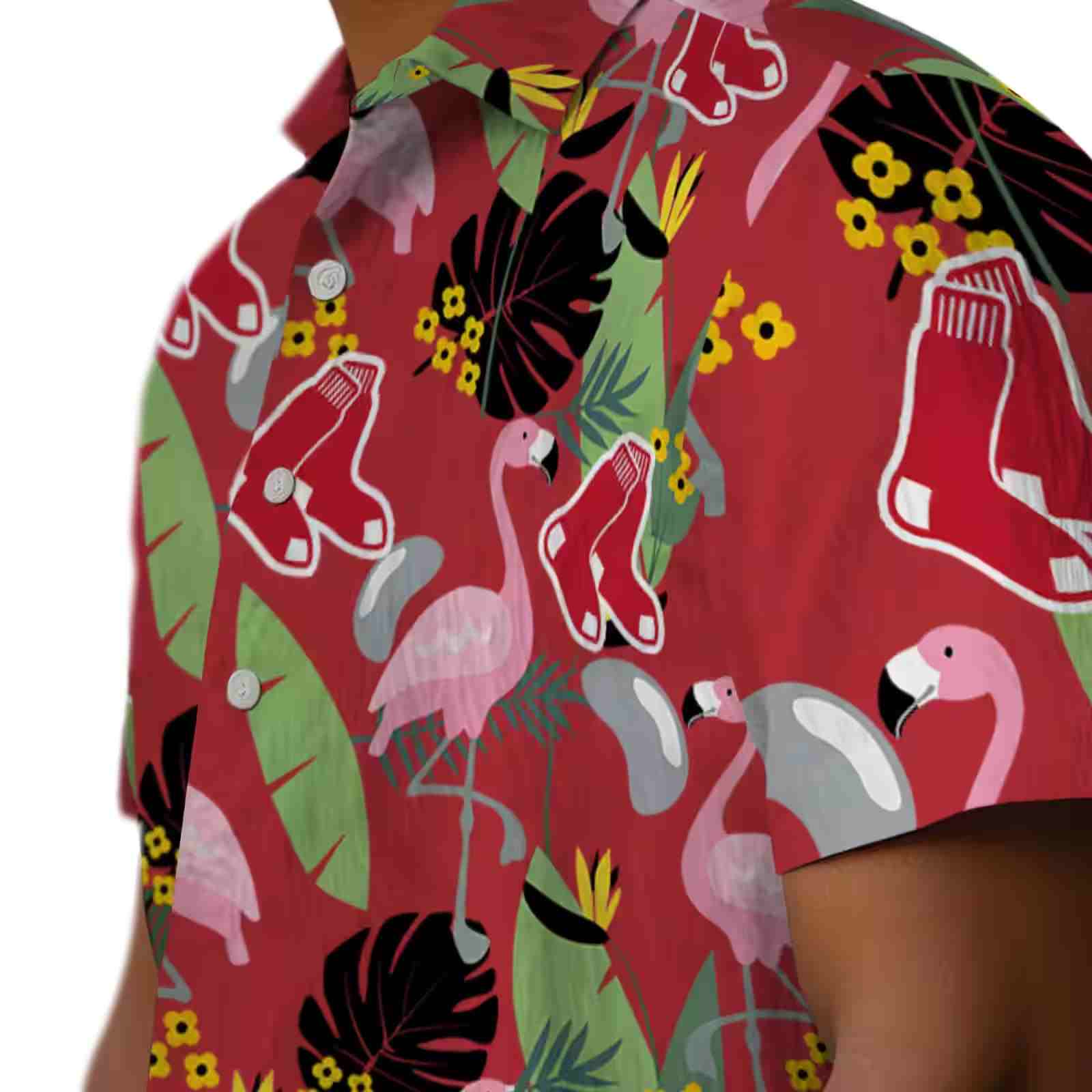 boston red sox flamingo leaves red hawaiian shirt trendy