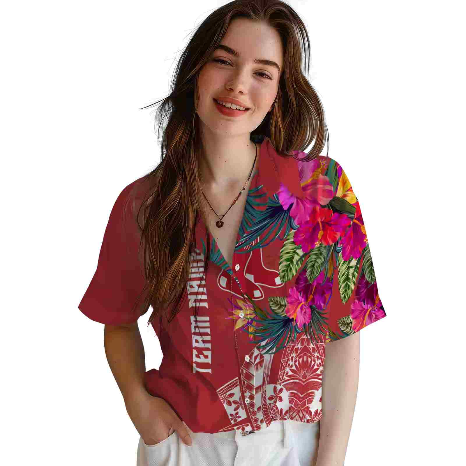 boston red sox floral polynesian red hawaiian shirt latest model