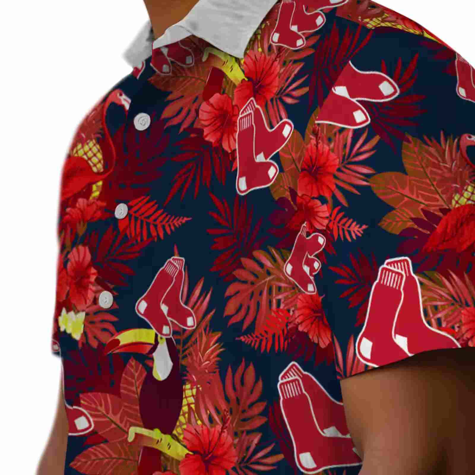 boston red sox floral toucan red hawaiian shirt trendy