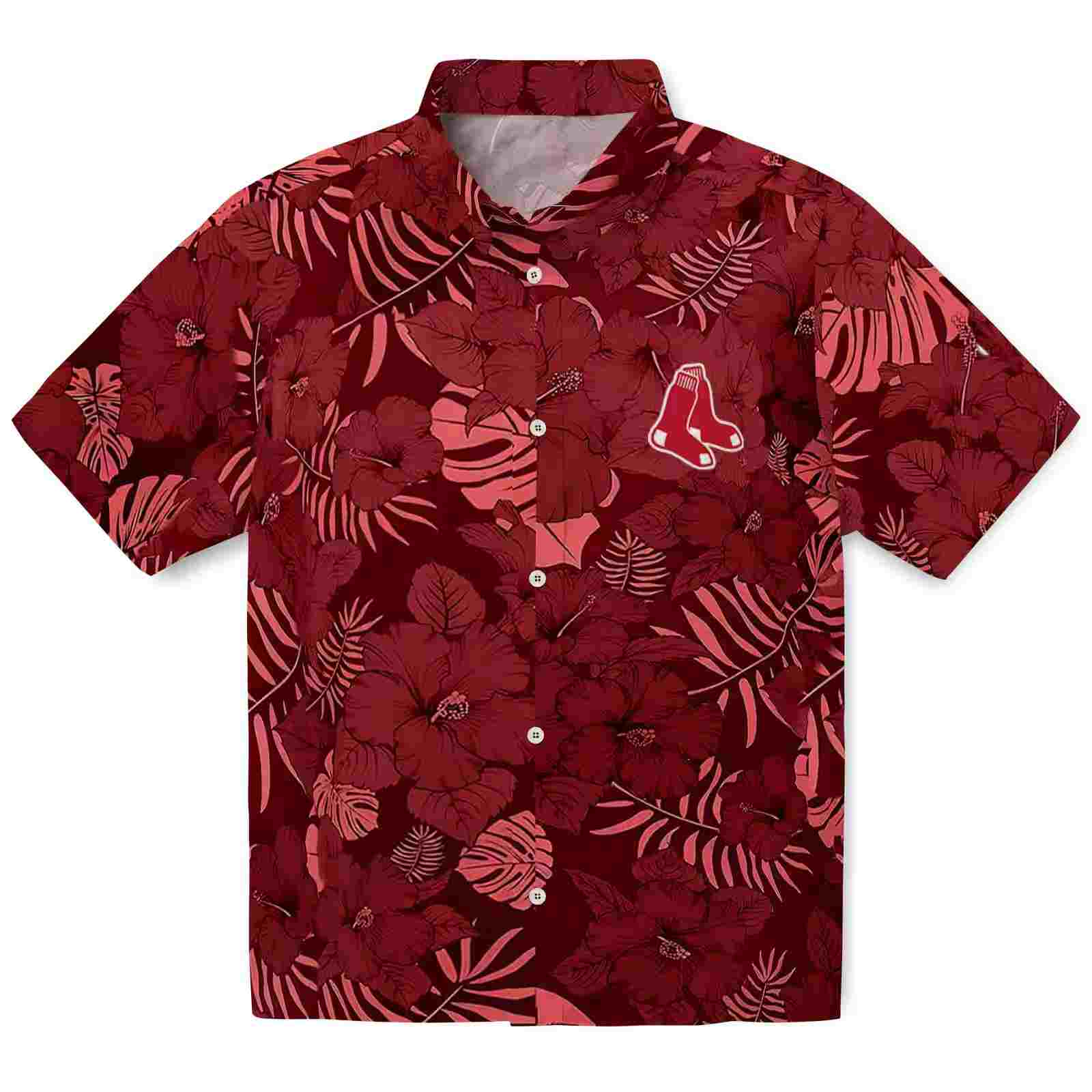 Boston Red Sox Jungle Vibes Red Hawaiian Shirt