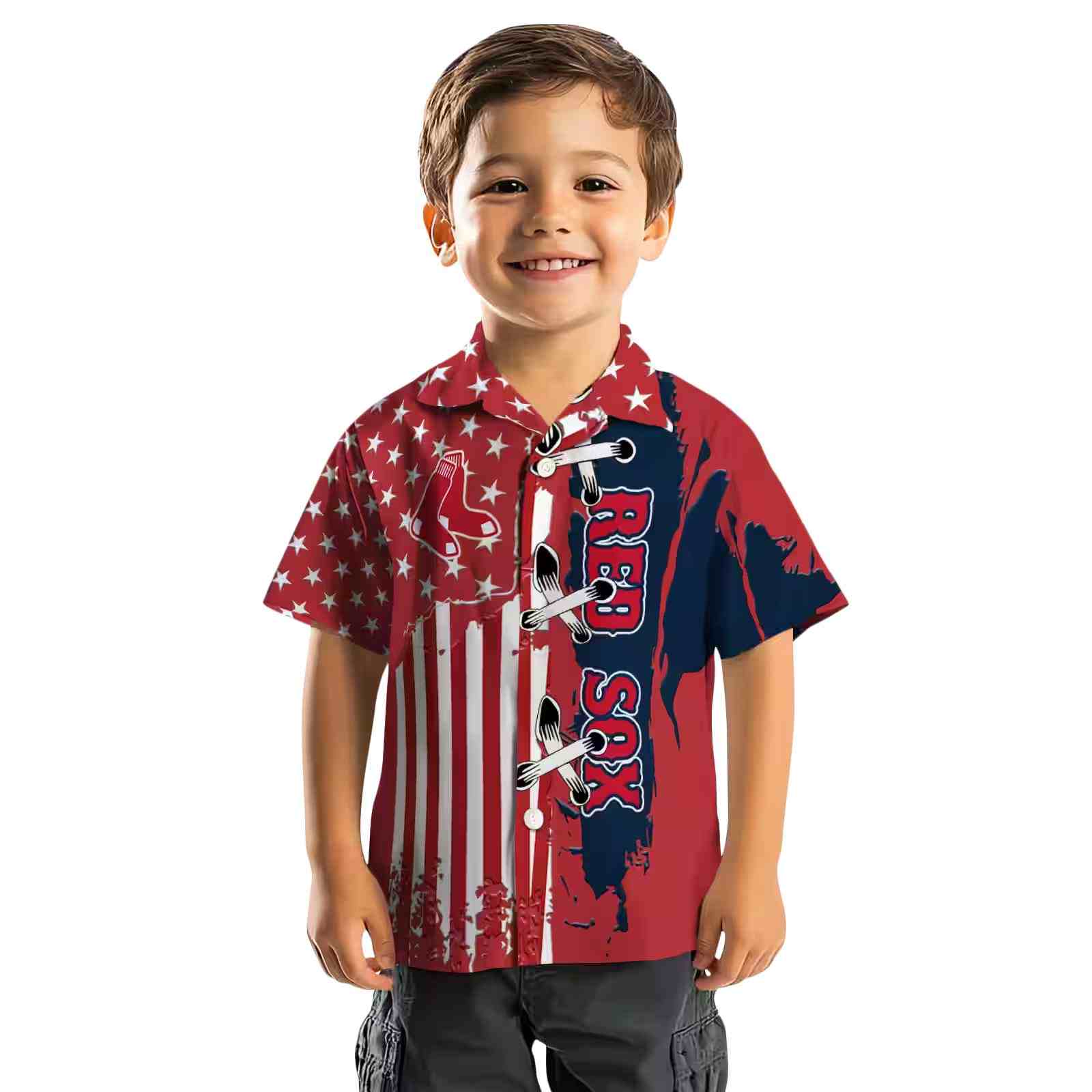 boston red sox stitched flag red hawaiian shirt top rated