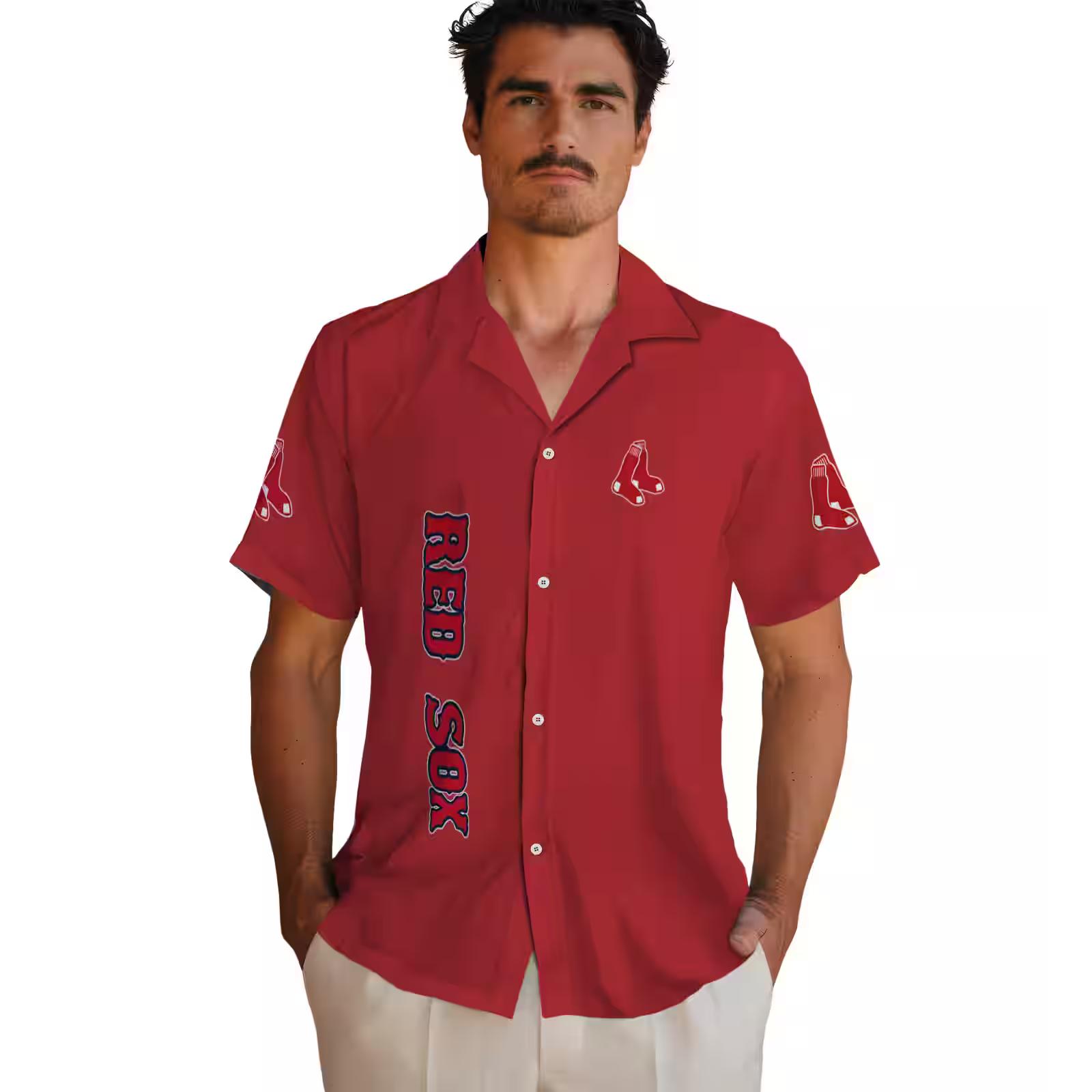 boston red sox stuart minion red hawaiian shirt fashion forward