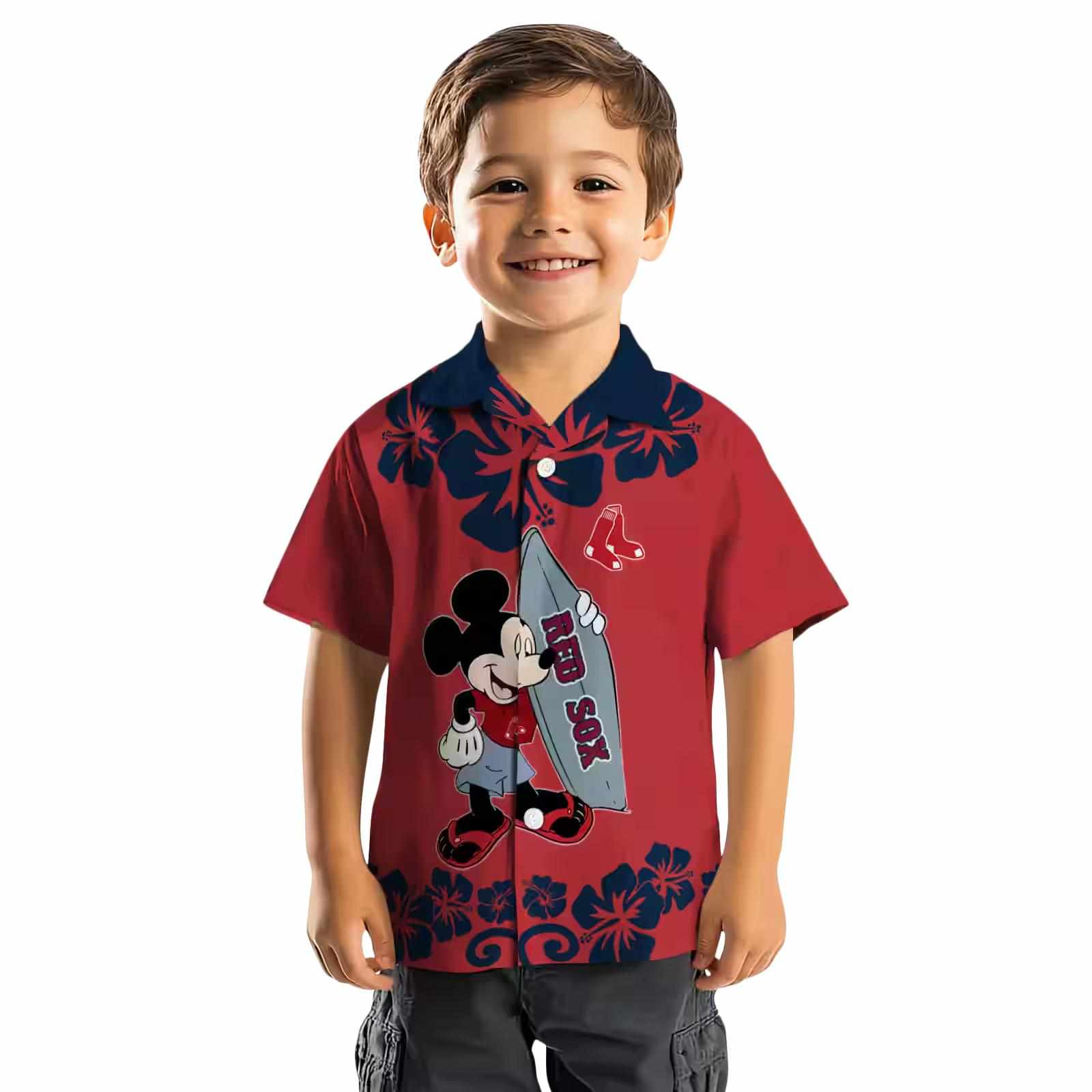 boston red sox surfing mickey red hawaiian shirt top rated