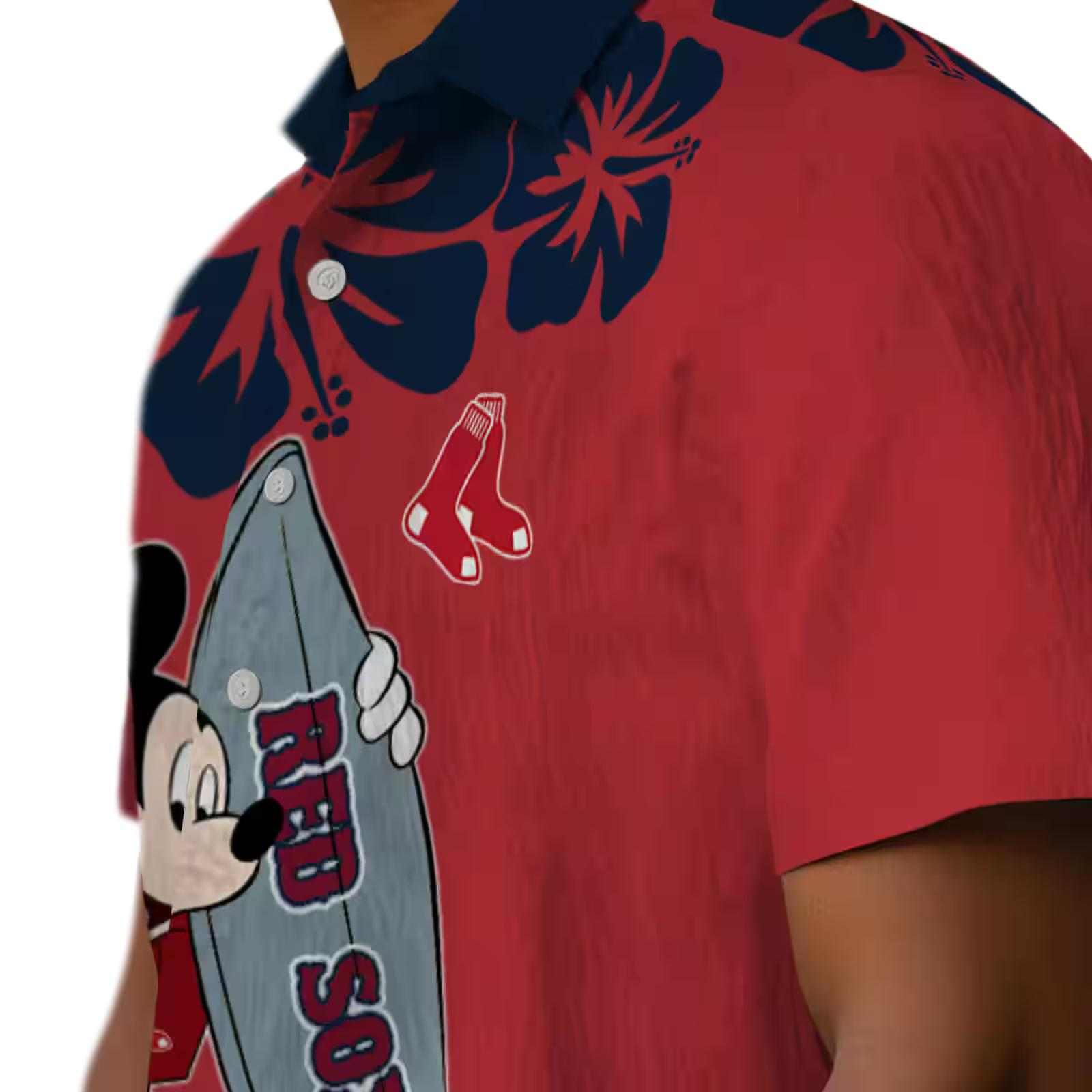 boston red sox surfing mickey red hawaiian shirt trendy