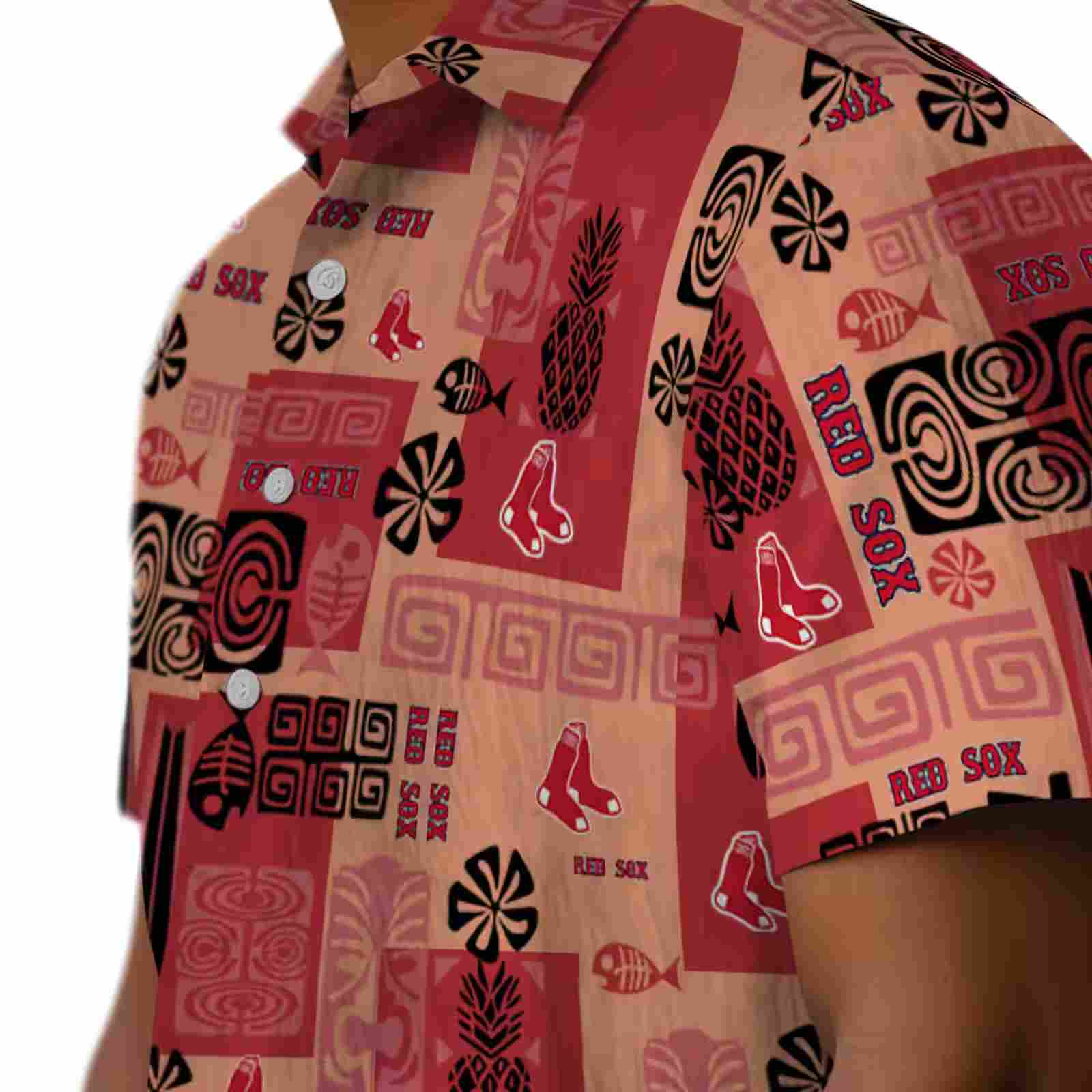 boston red sox tribal symbols red hawaiian shirt trendy