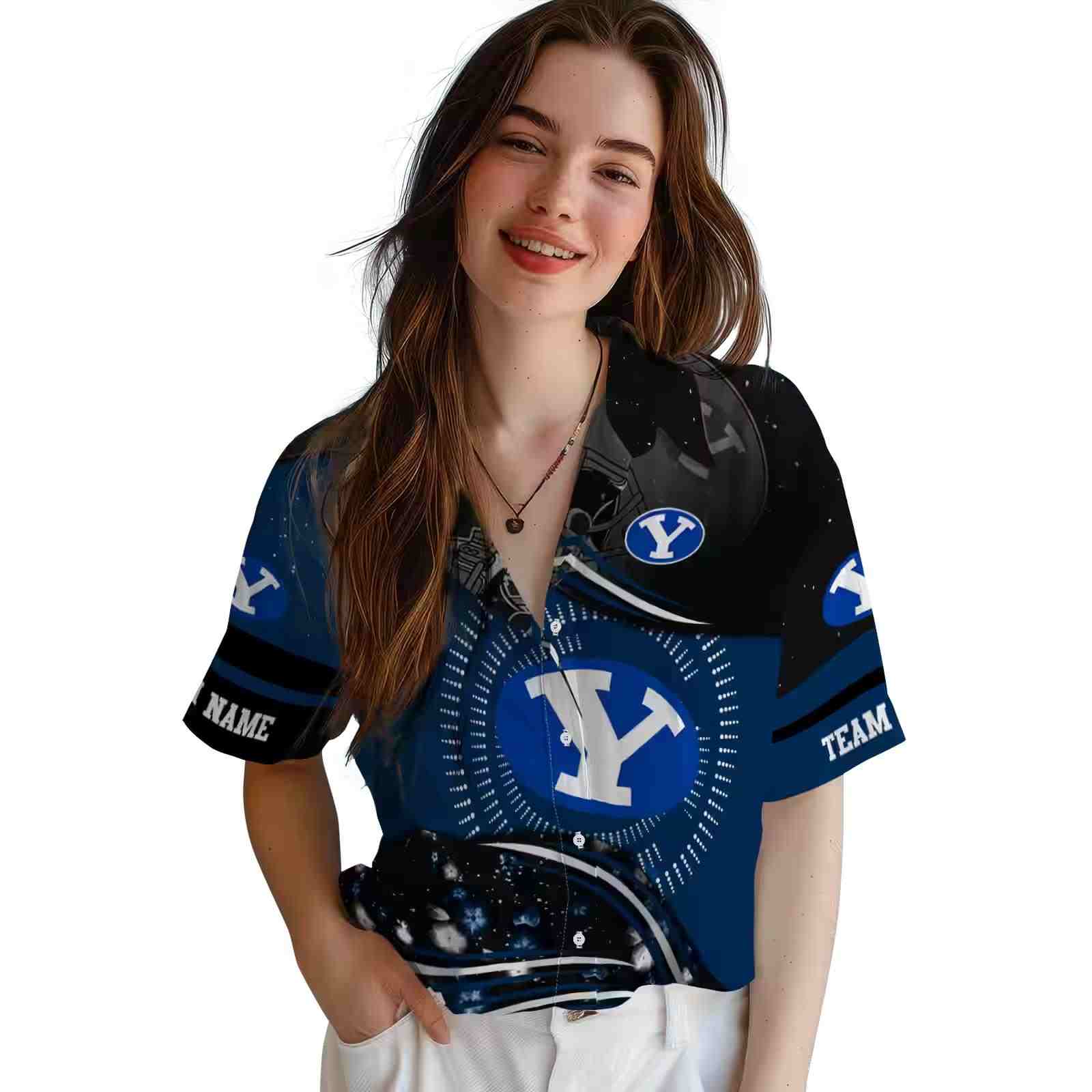 byu cougars football wave blue black hawaiian shirt latest model