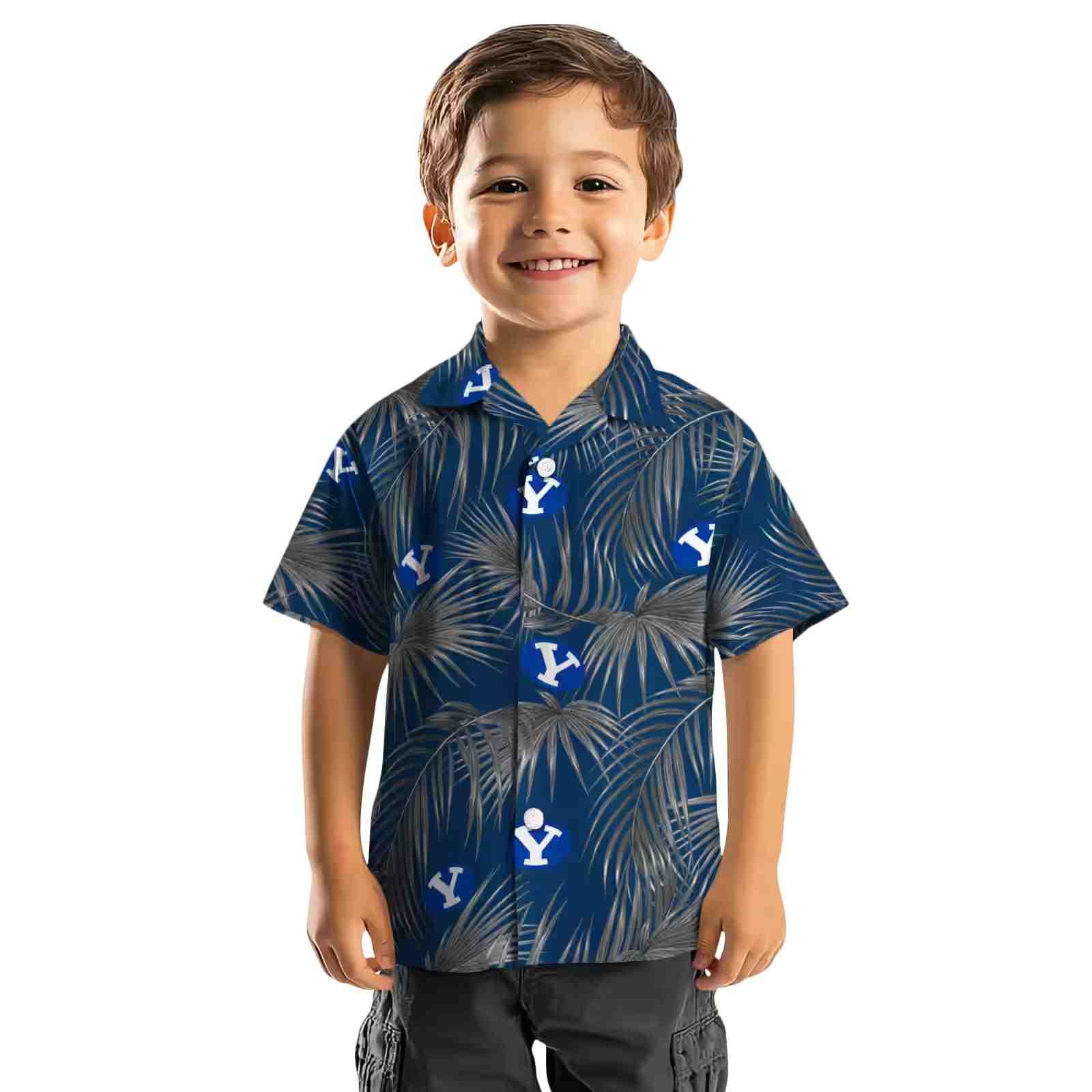 byu cougars leafy palms blue hawaiian shirt top rated