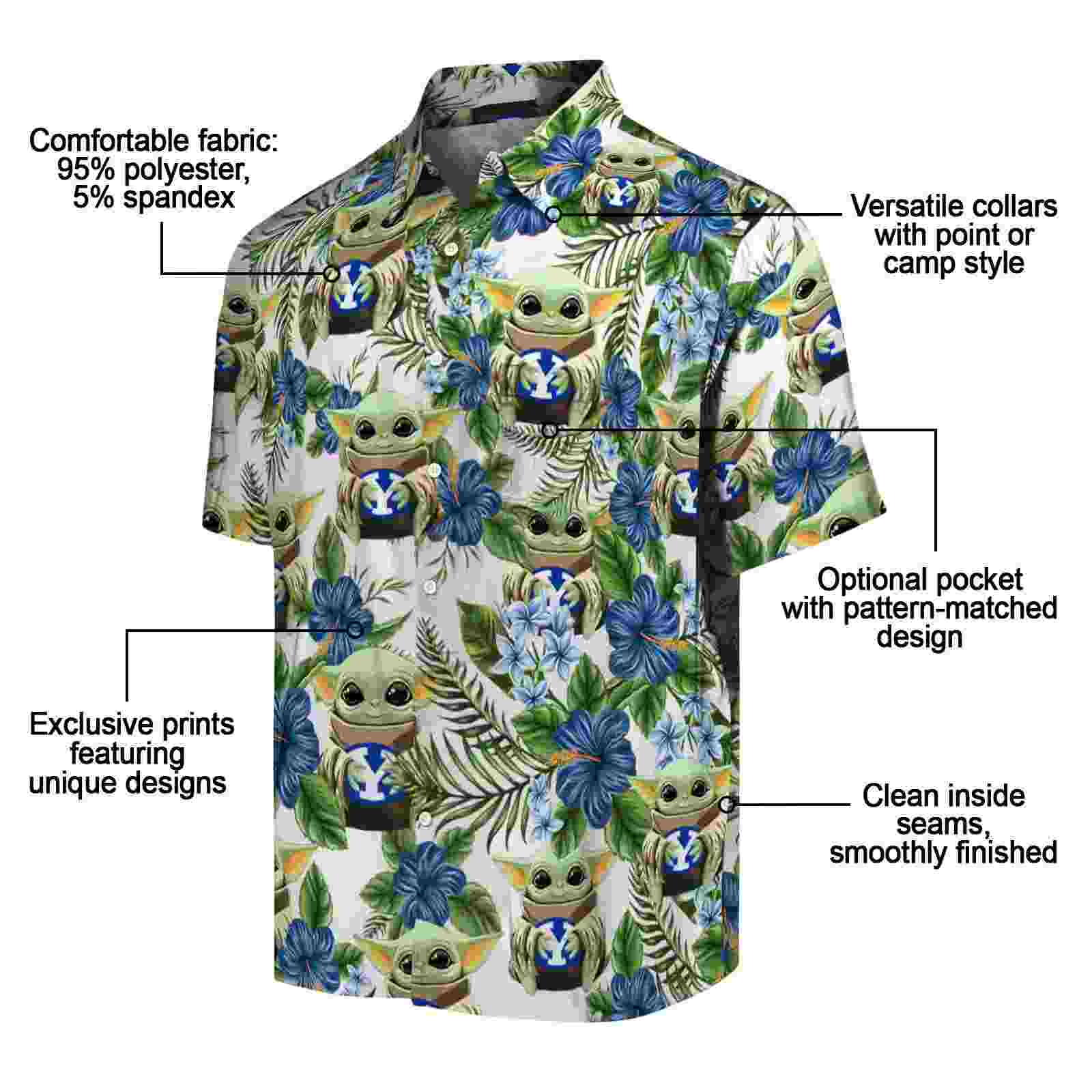 byu cougars tropical yoda green hawaiian shirt new arrival