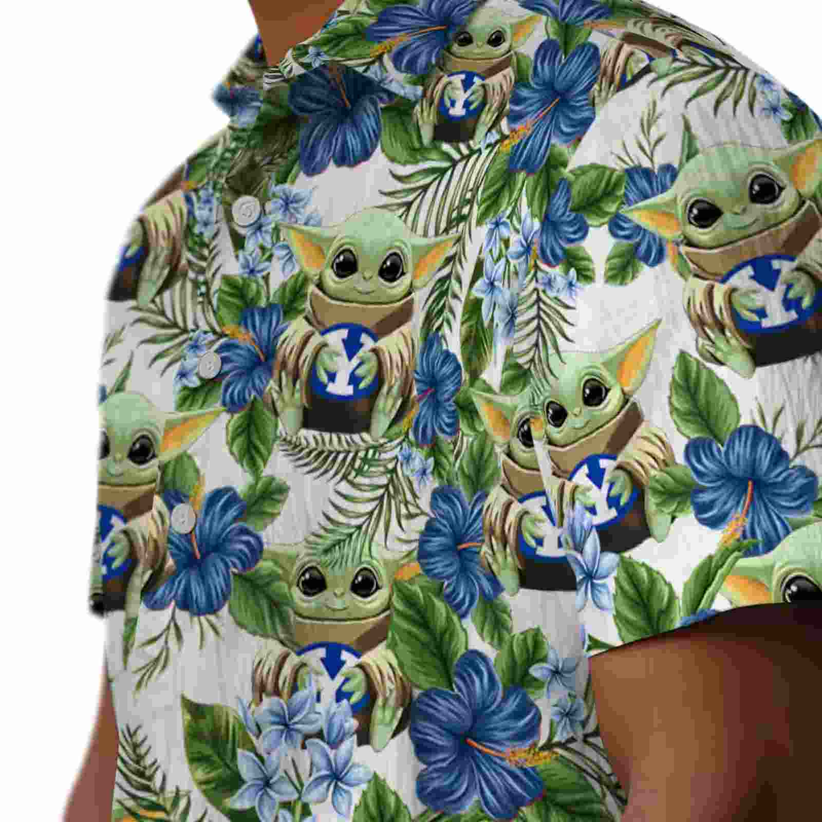 byu cougars tropical yoda green hawaiian shirt trendy