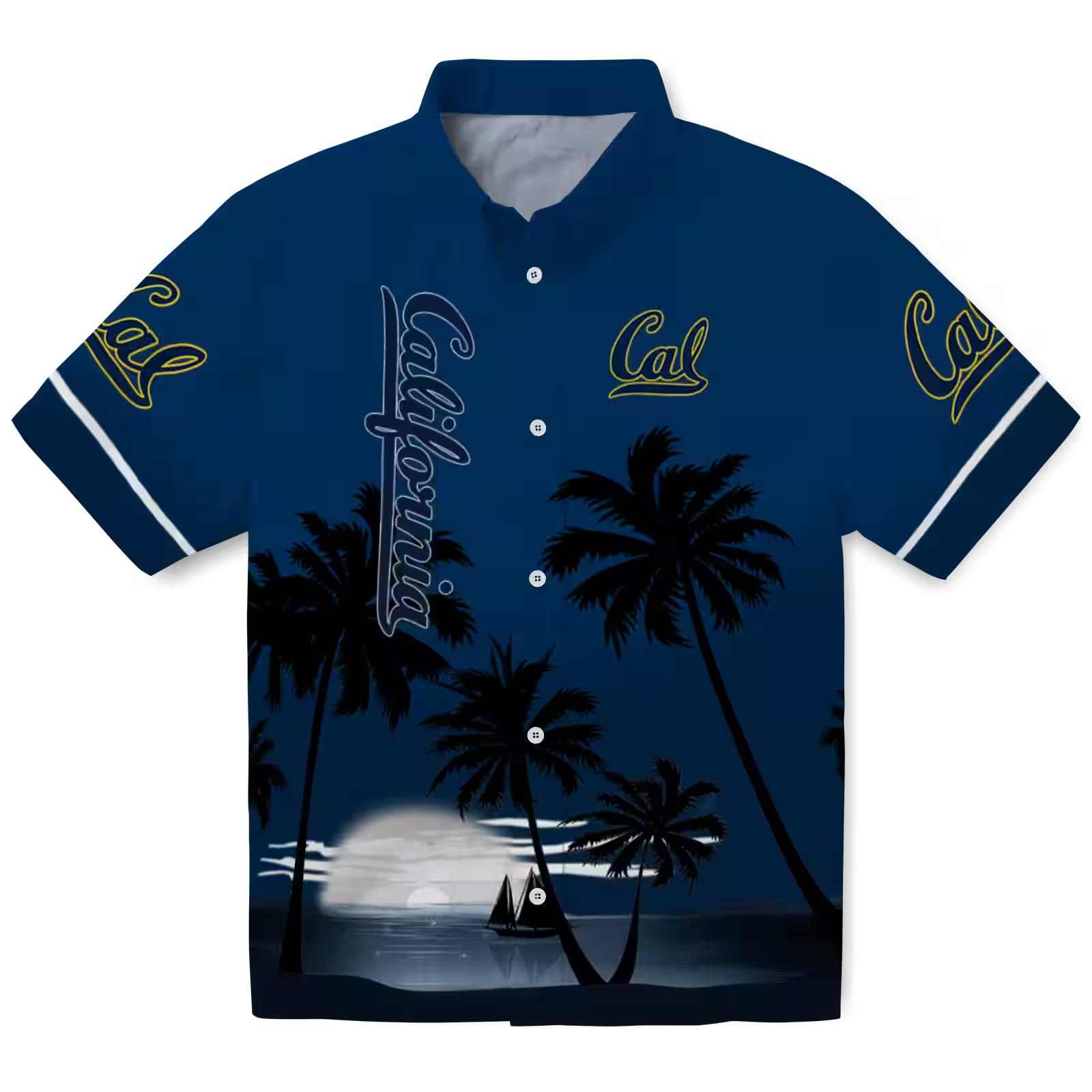 California Golden Bears Beach Sunset Blue Black Hawaiian Shirt