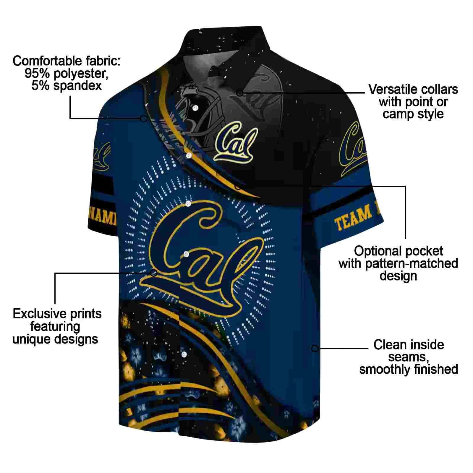 california golden bears football wave blue black hawaiian shirt new arrival