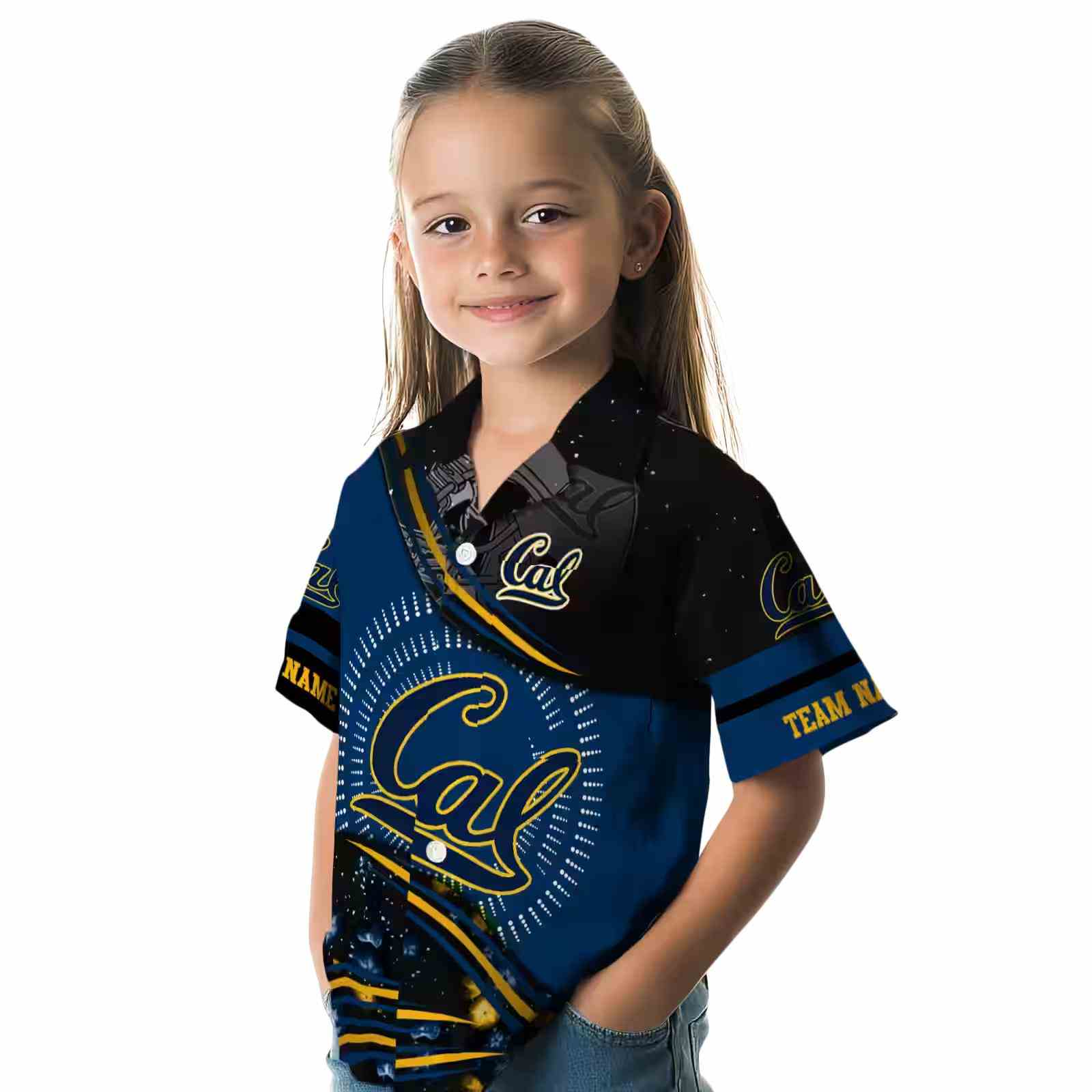 california golden bears football wave blue black hawaiian shirt premium grade