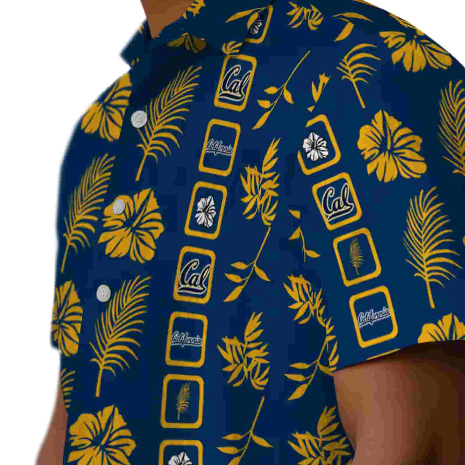 california golden bears framed floral blue hawaiian shirt trendy