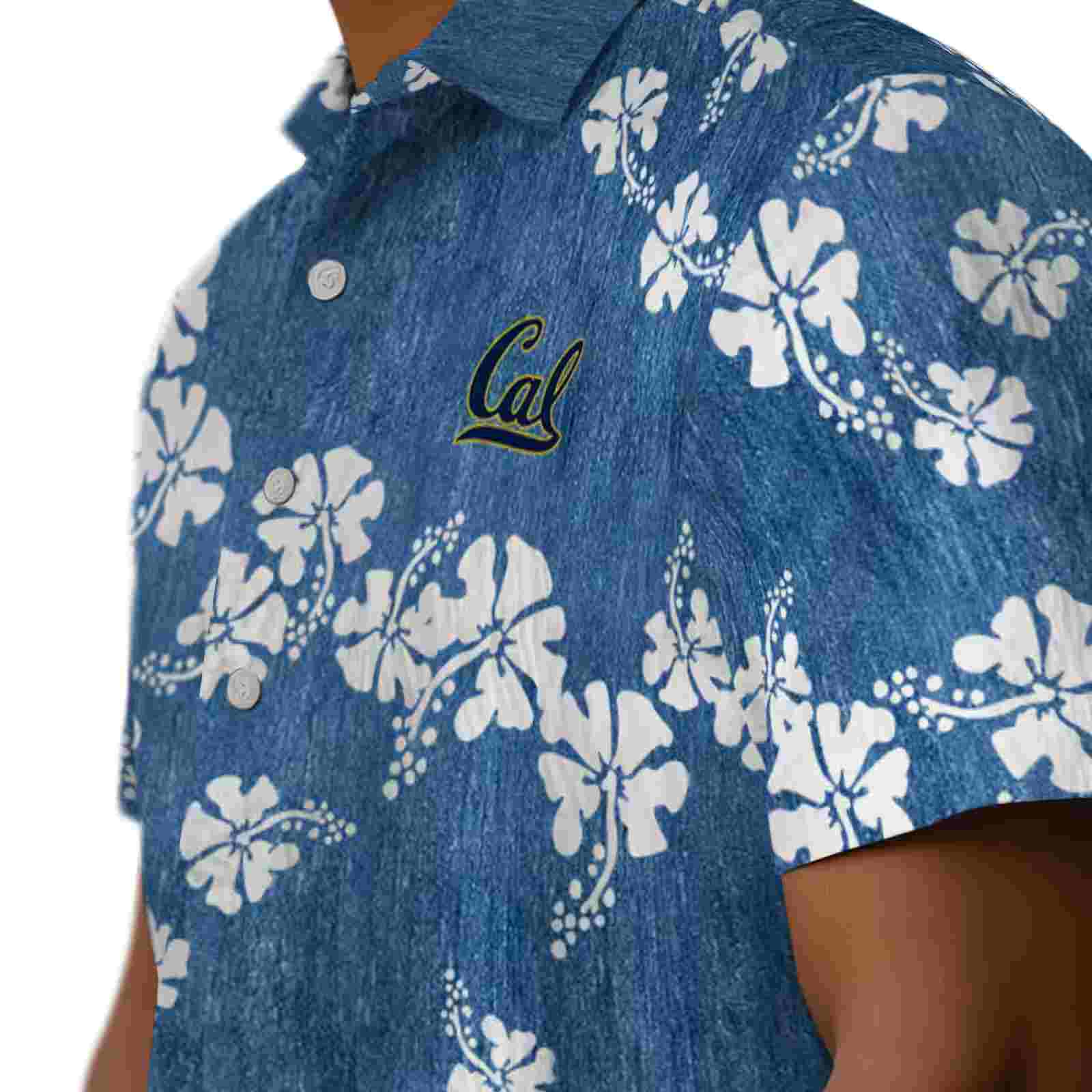 california golden bears hibiscus clusters blue hawaiian shirt trendy