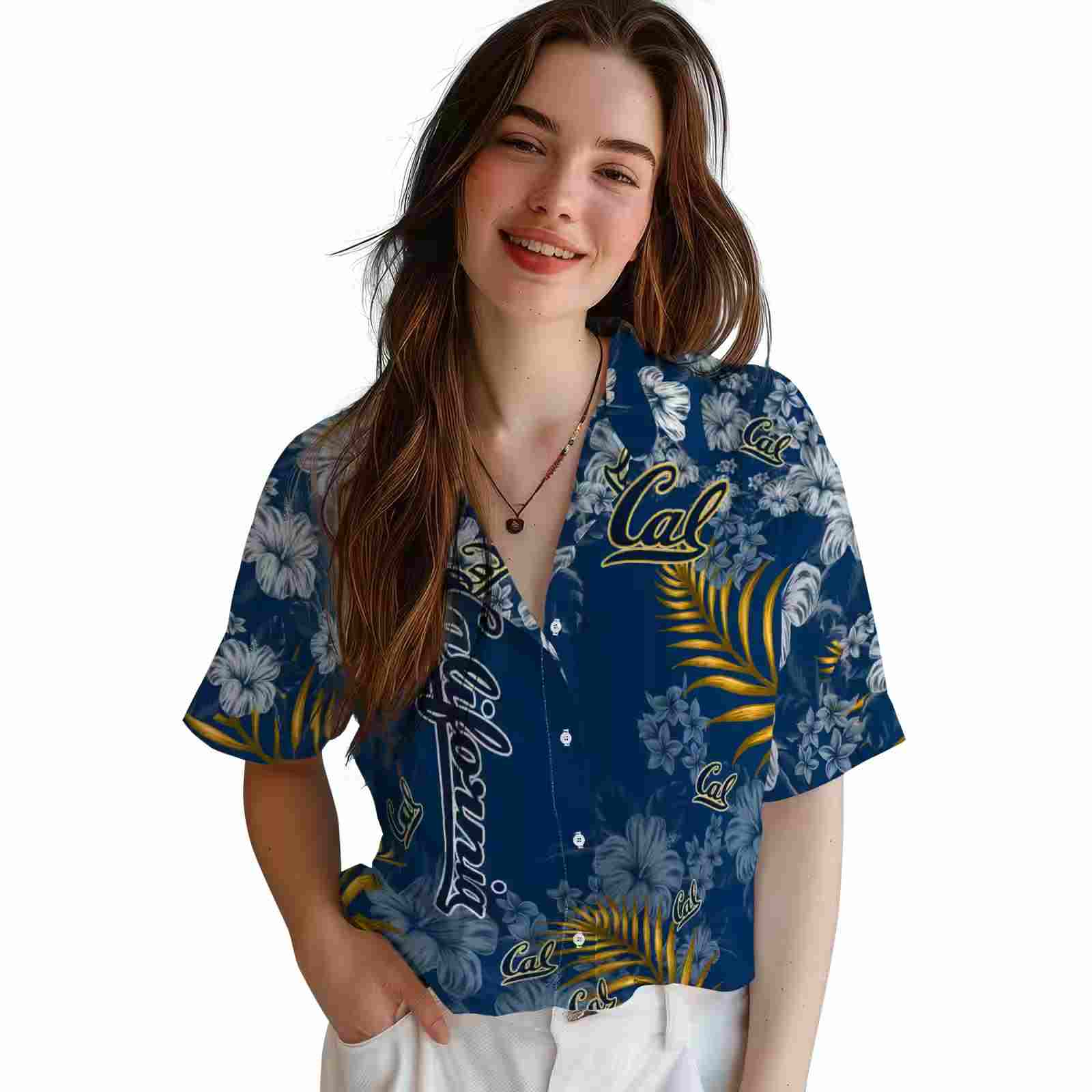 california golden bears hibiscus print blue hawaiian shirt latest model