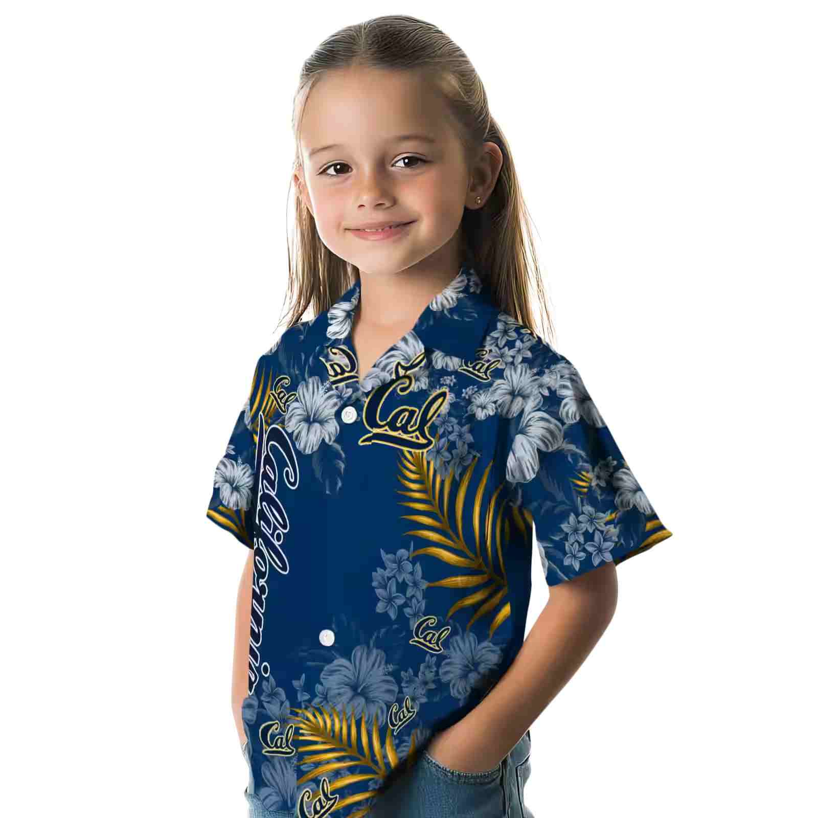 california golden bears hibiscus print blue hawaiian shirt premium grade