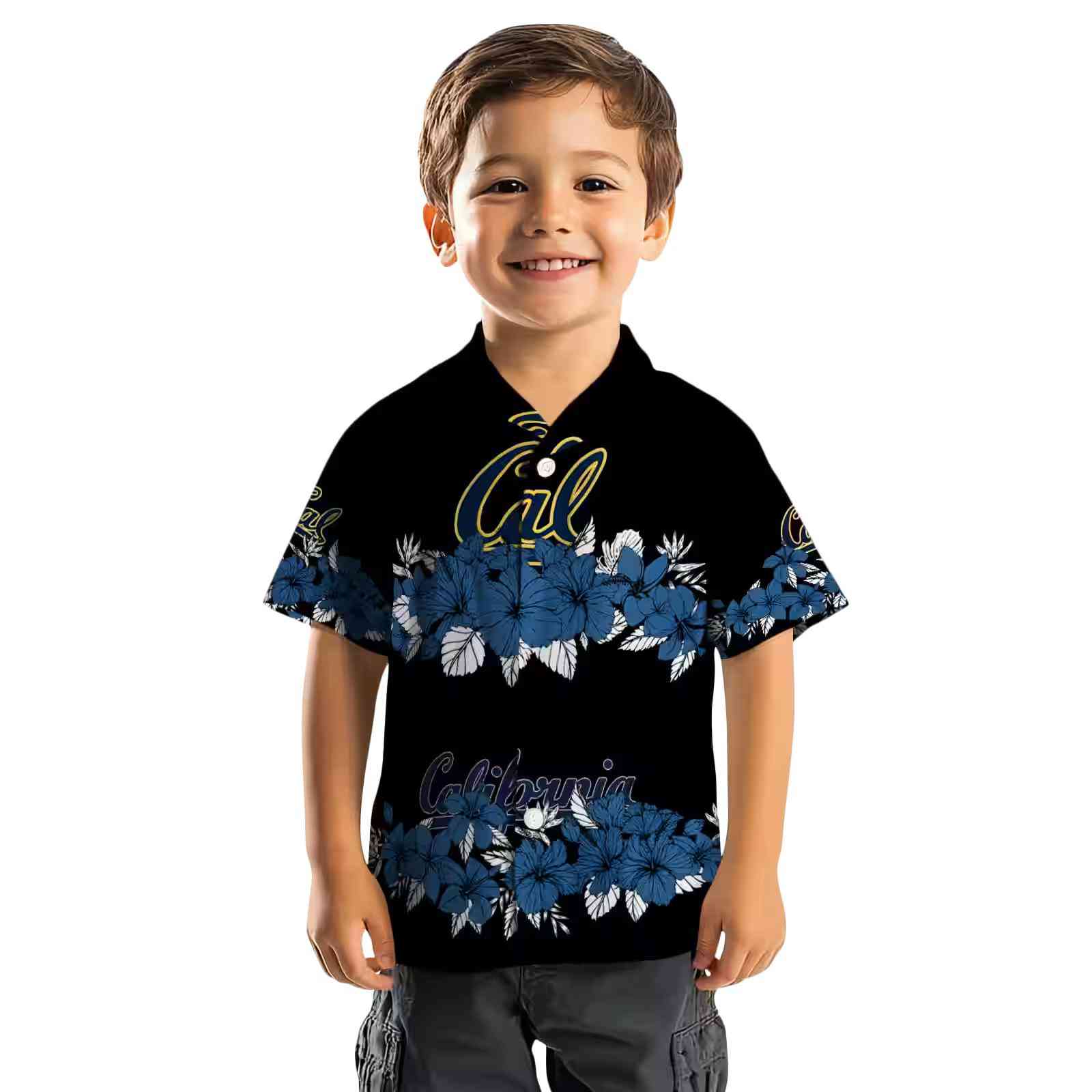 california golden bears hibiscus stripe blue black hawaiian shirt top rated