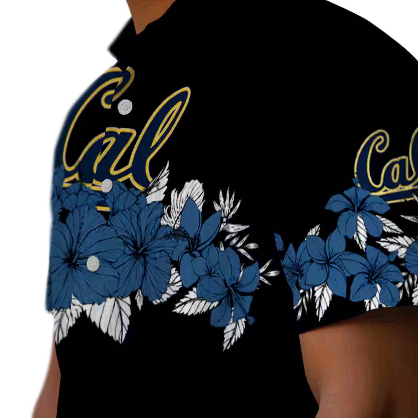 california golden bears hibiscus stripe blue black hawaiian shirt trendy