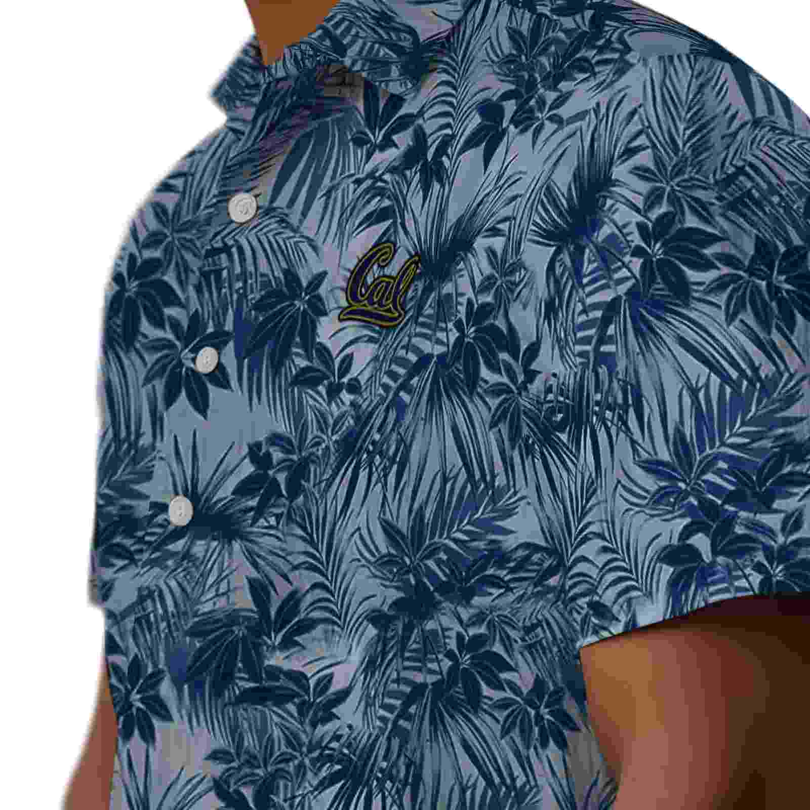 california golden bears leafy pattern blue hawaiian shirt trendy