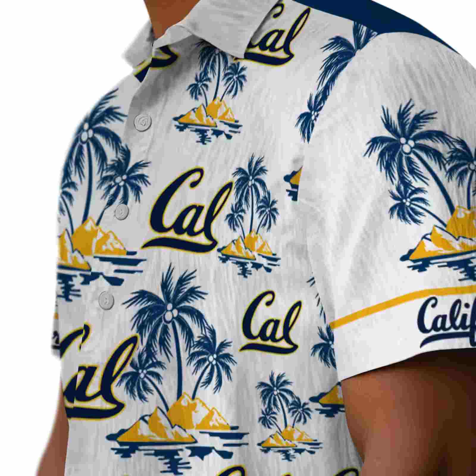 california golden bears palm island print blue white hawaiian shirt trendy