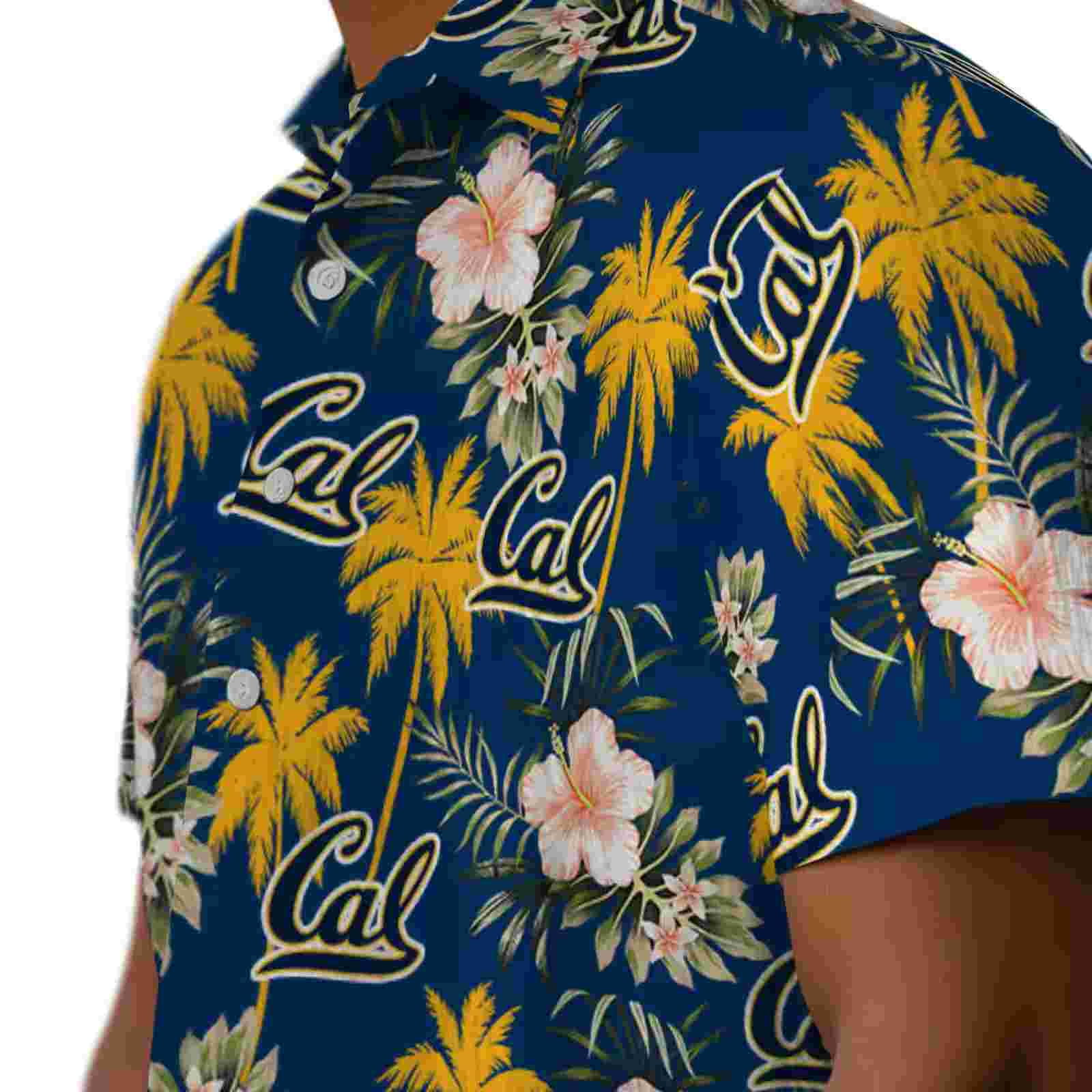 california golden bears palm tree flower blue hawaiian shirt trendy